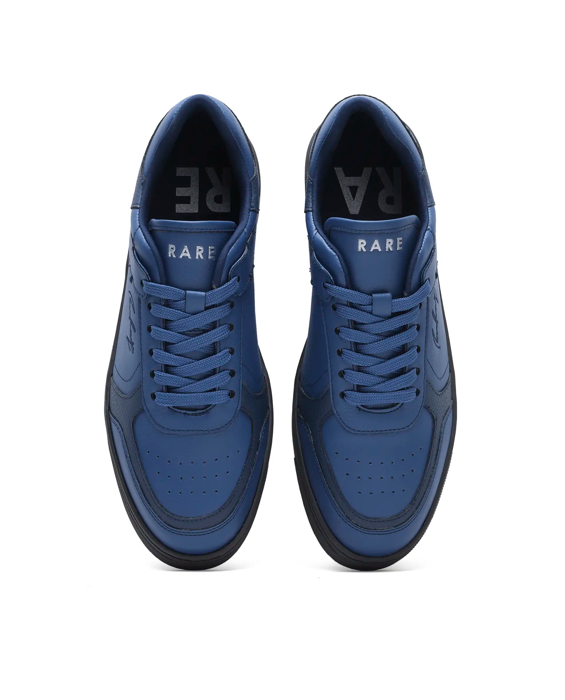 Rare Rabbit Men's Inforo Navy Micro Leather Sneaker