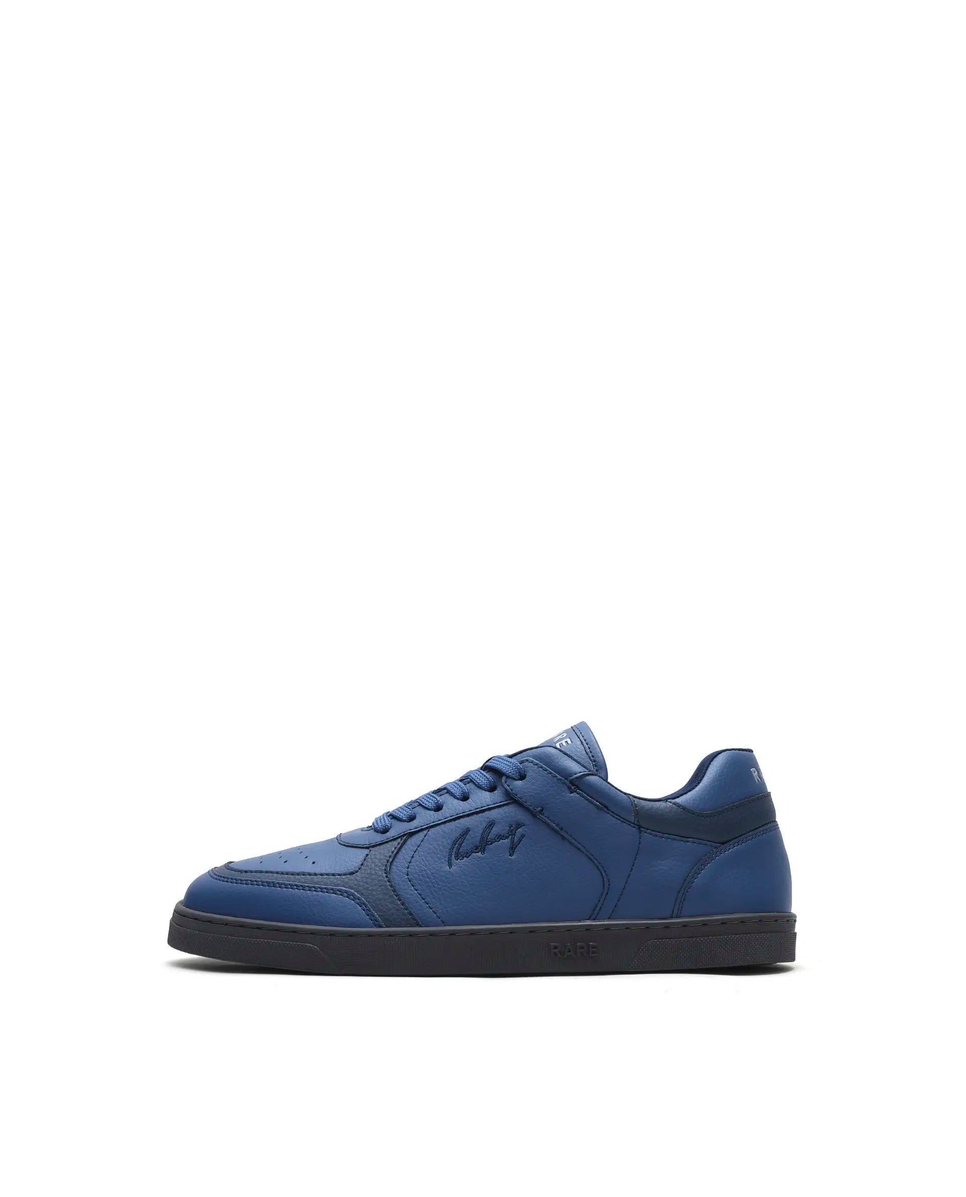 Rare Rabbit Men's Inforo Navy Micro Leather Sneaker