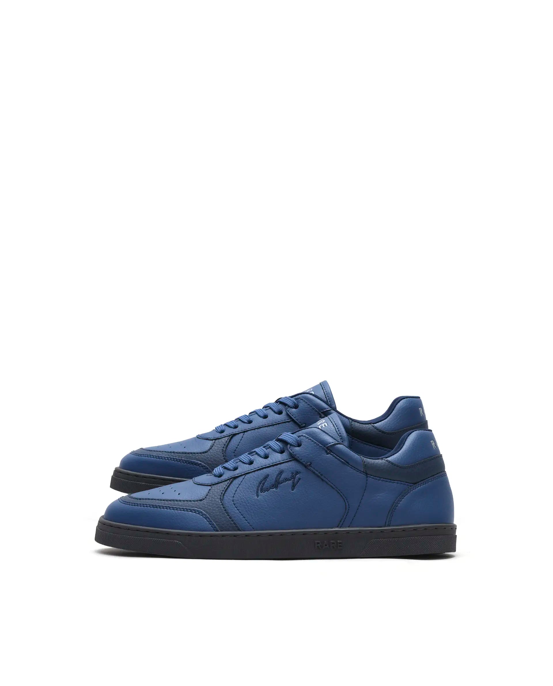 Rare Rabbit Men's Inforo Navy Micro Leather Sneaker