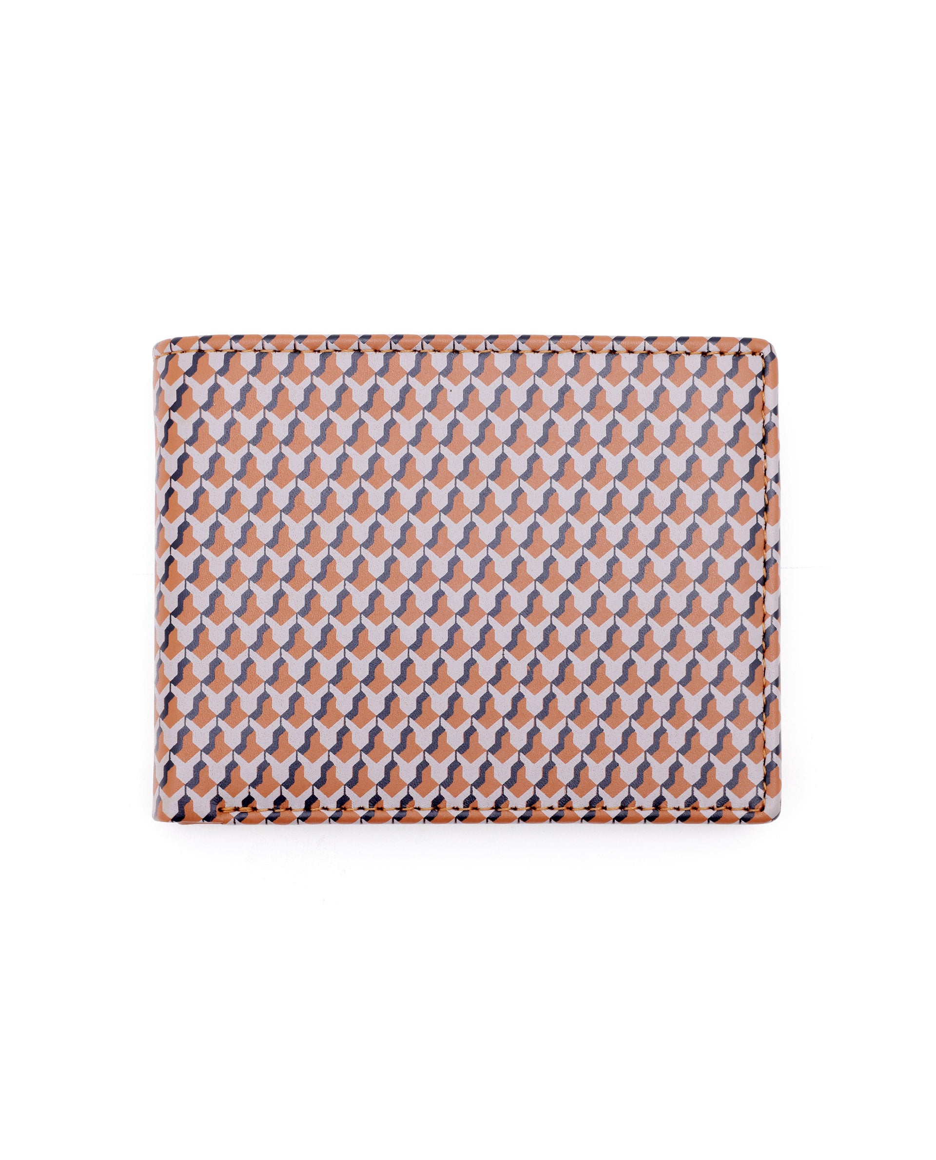 Rare Rabbit Men's Iver Tan Bi Fold Slim RFID Monogram Print Wallet