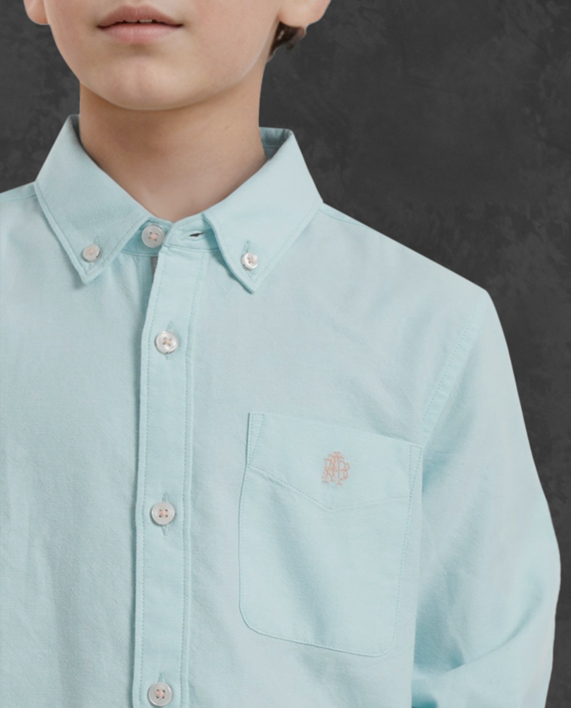 Rare Ones Kids Jac Blue Cotton Full Sleeves Button Down Regular Fit Solid Shirt