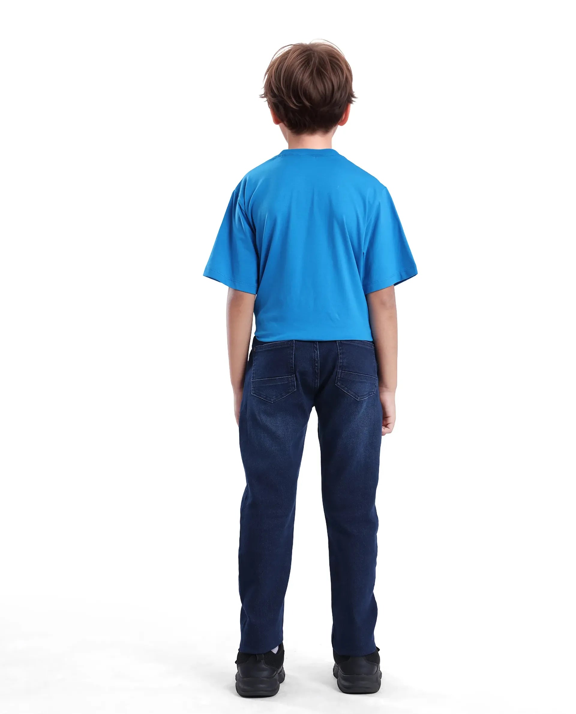 Rare Ones Kids Jace 2 Light Blue Cotton Solid Button And Zip Closure Slim Fit Jeans