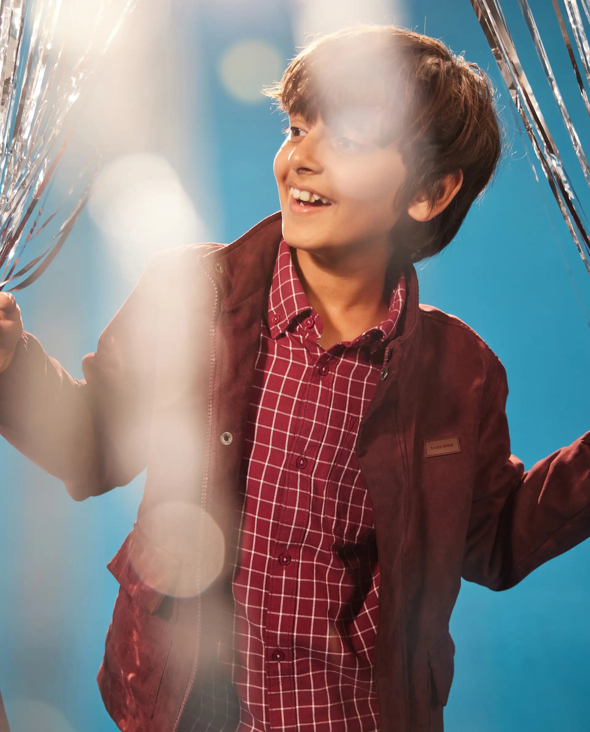 Rare Ones Kids Katpil Maroon Polyester Full Sleeve Solid Jacket