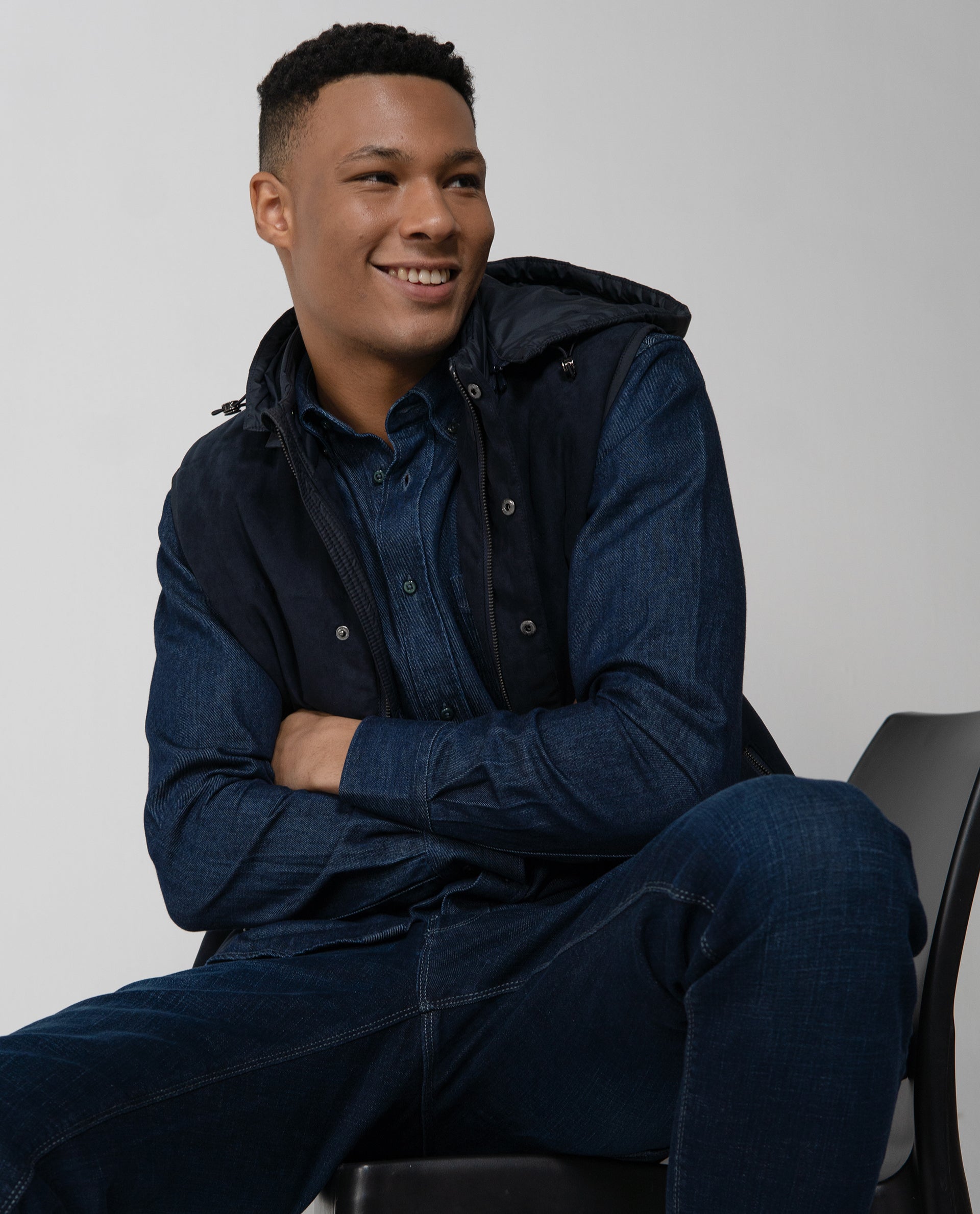 Rare Rabbit Men Vintro Dark Blue Full Sleeve Regular Fit Denim Shirt