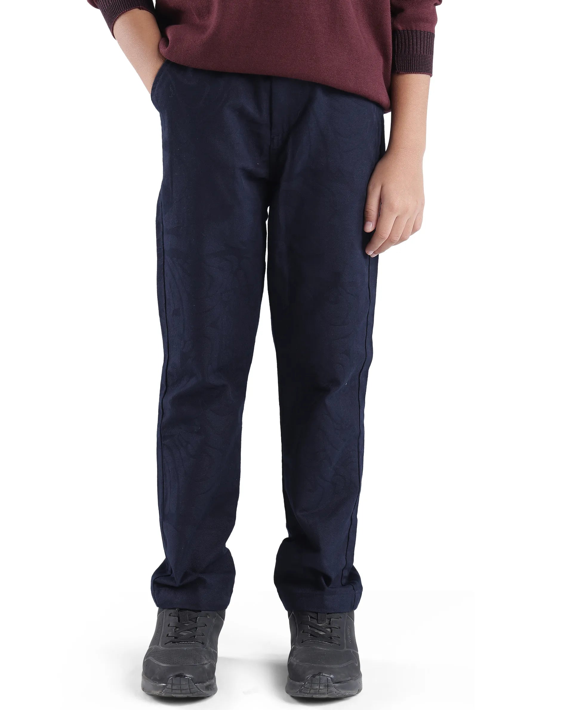 Rare Ones Kids Jack Navy Cotton Solid Trouser