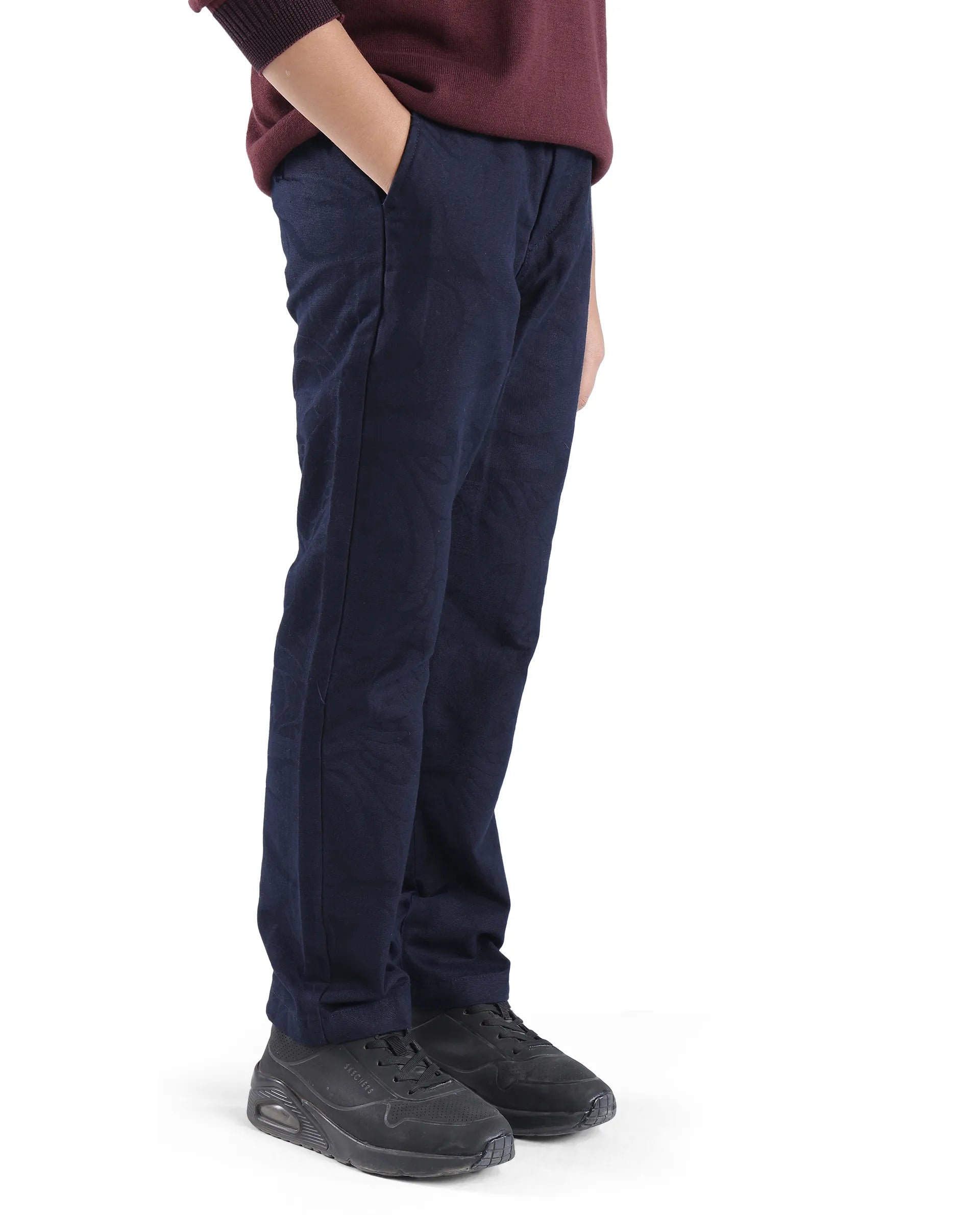 Rare Ones Kids Jack Navy Cotton Solid Trouser