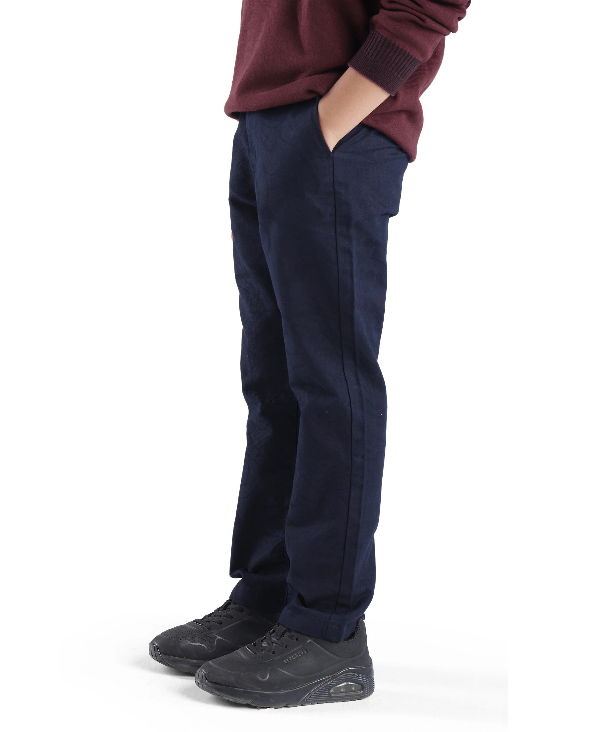 Rare Ones Kids Jack Navy Cotton Solid Trouser