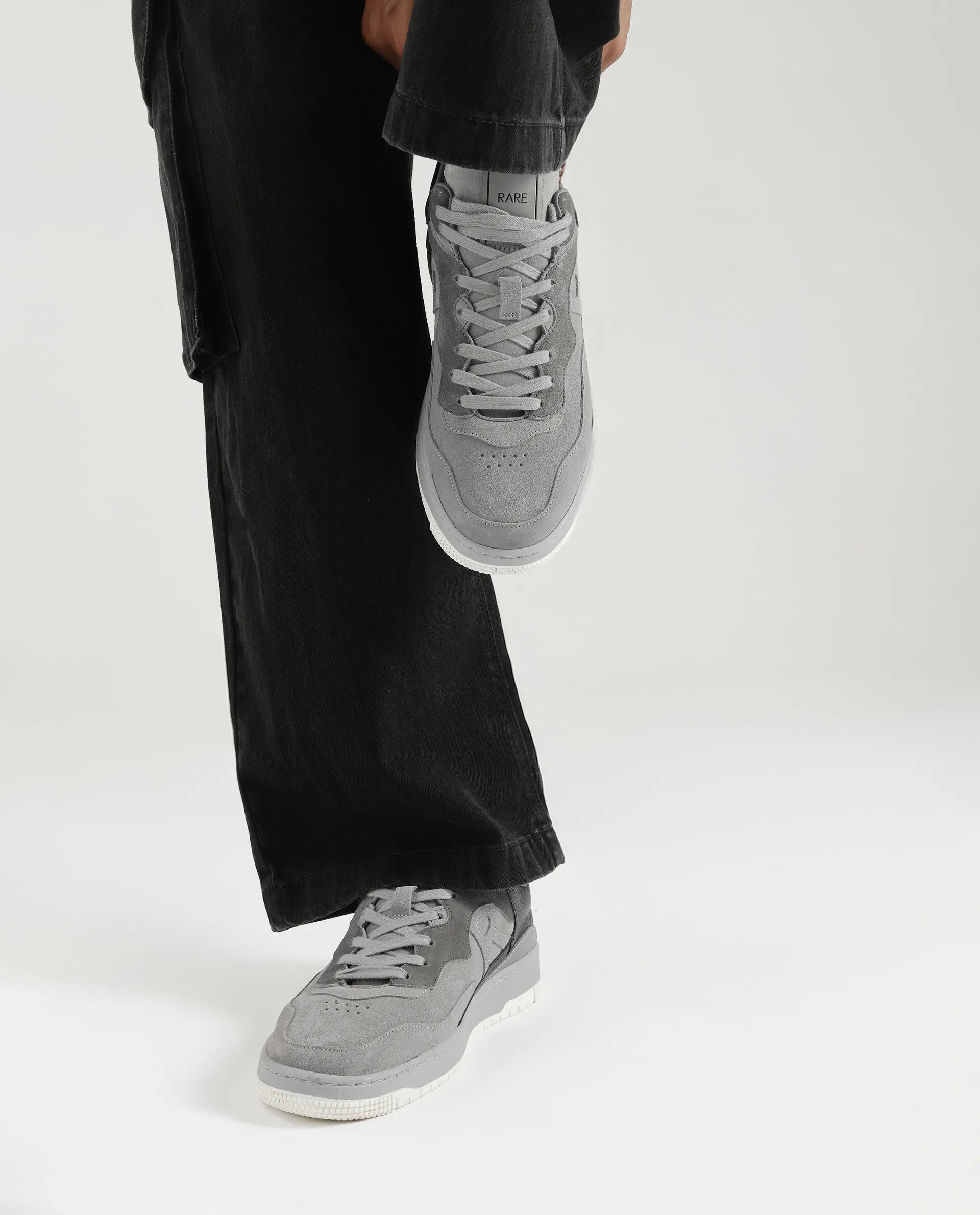 Rare Rabbit Men Jade Grey Lace-Up Closure Sneaker