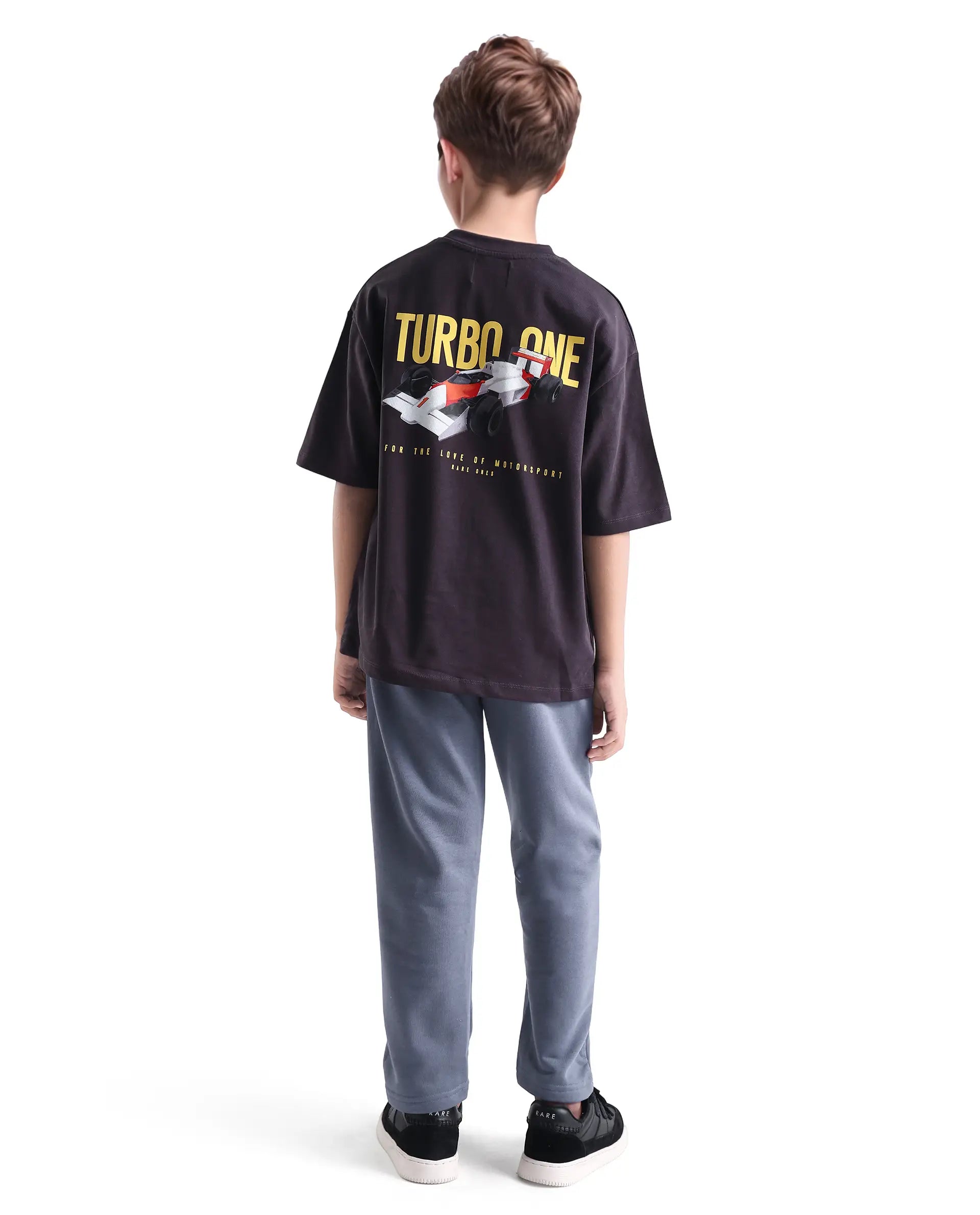 Rare Ones Kids Jag-B Dusky Purple Cotton Blend Pigment Print Straight Fit Trackpant