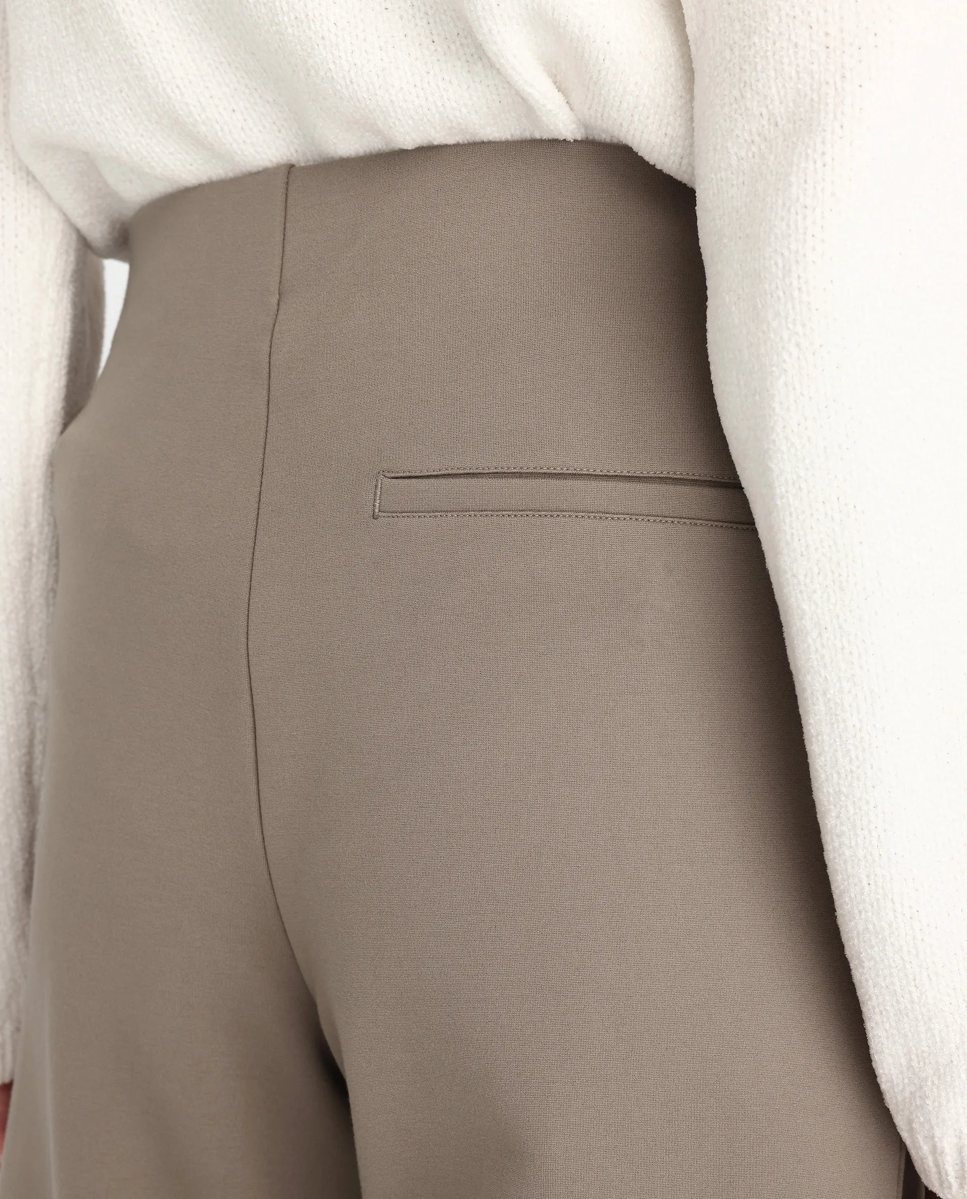 Rareism Women's Jancura-R Beige Viscose Blend Fabric Straight Plain Trouser