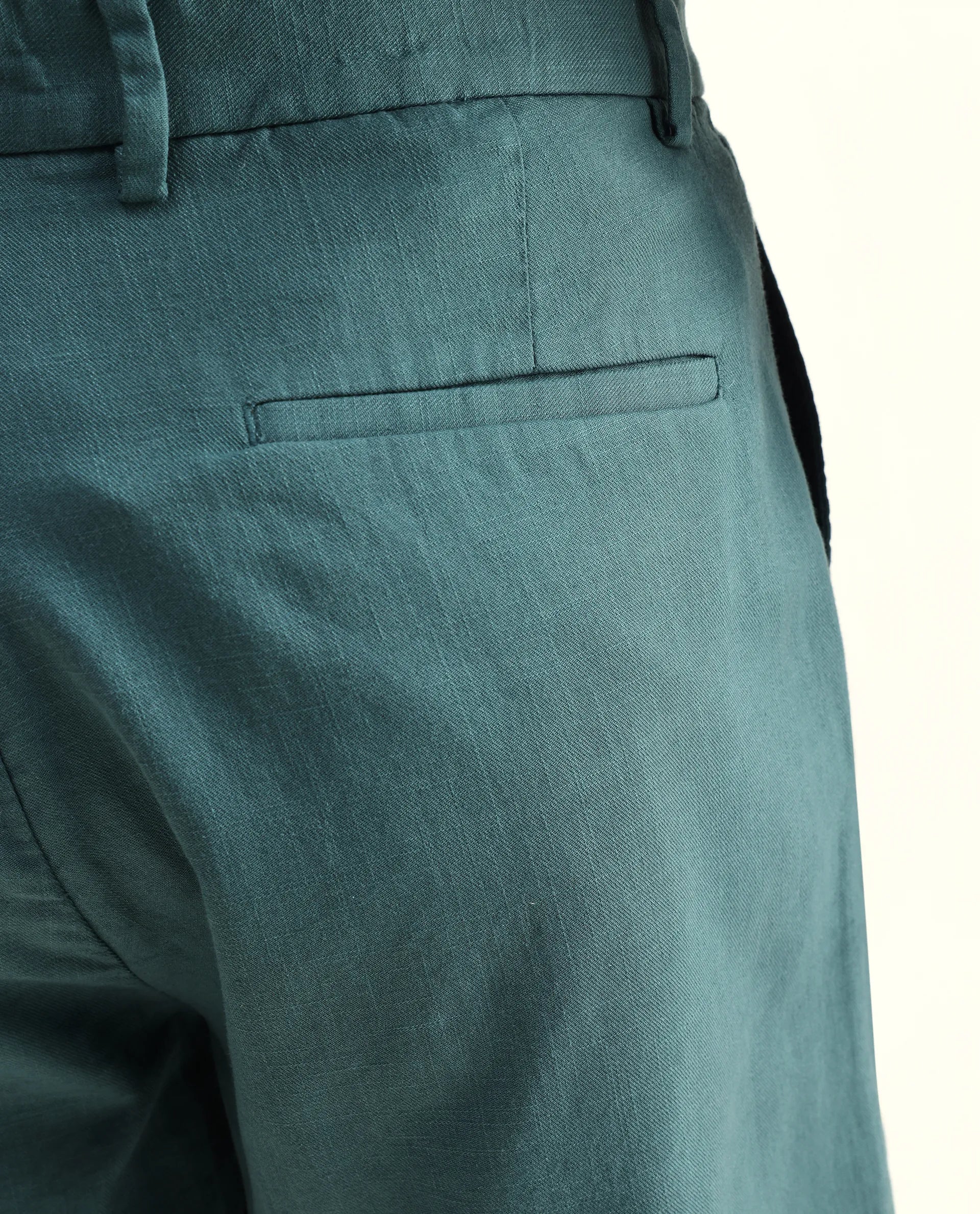 Rare Rabbit Men's Jarny-B Green Cotton Embroidered Regular Fit Shorts