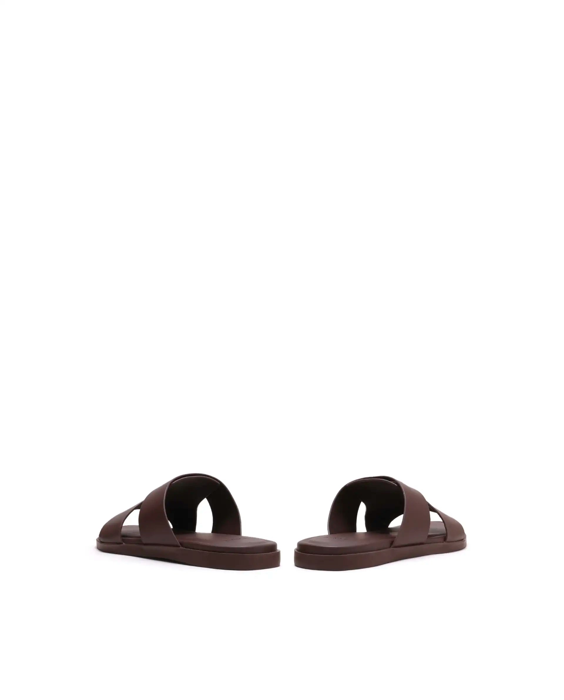 Rarez Men's Jaxa Dark Holy Rust Leather Regular Sandal