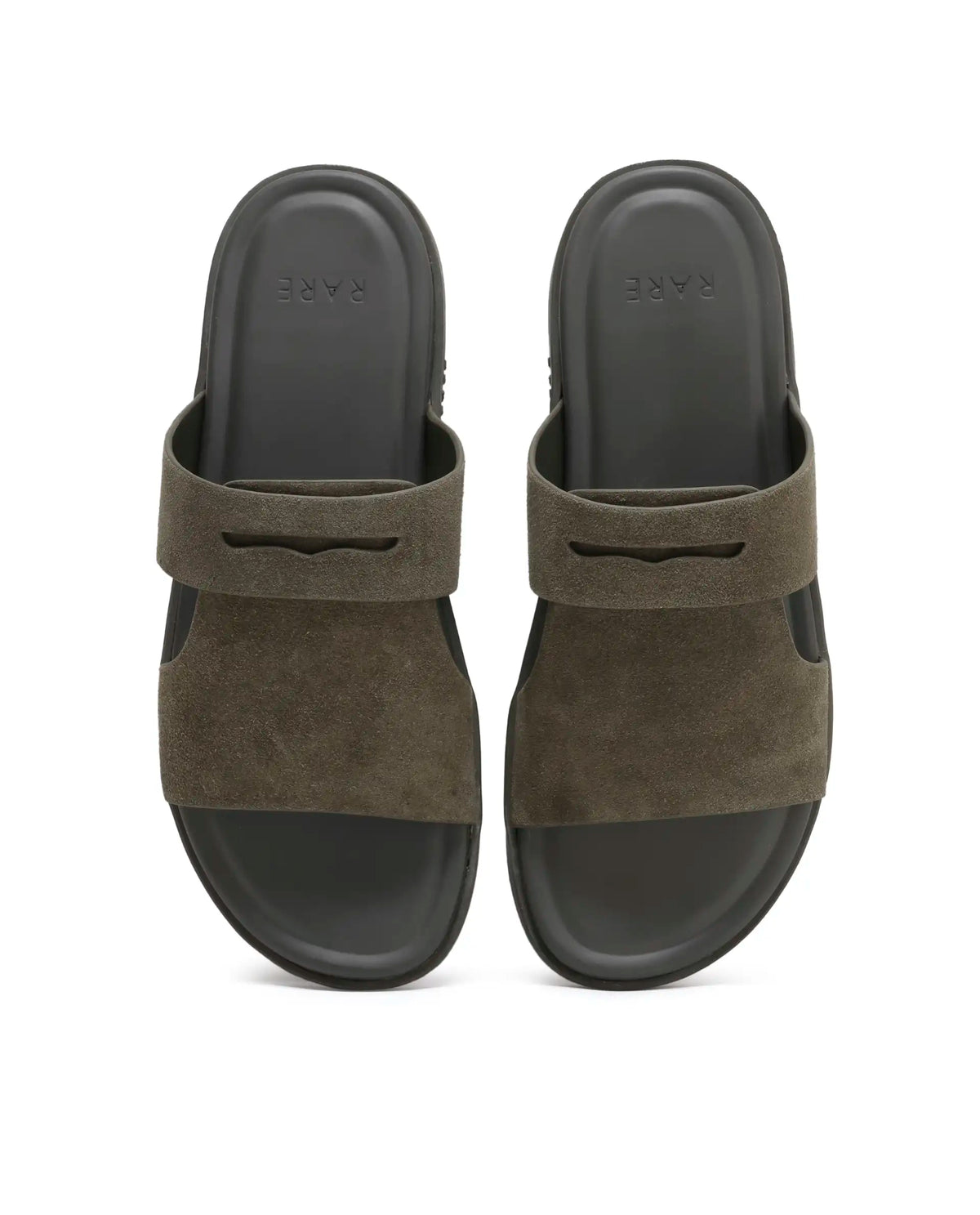 Rarez Men's Jaxa Olive Leather Regular Sandal