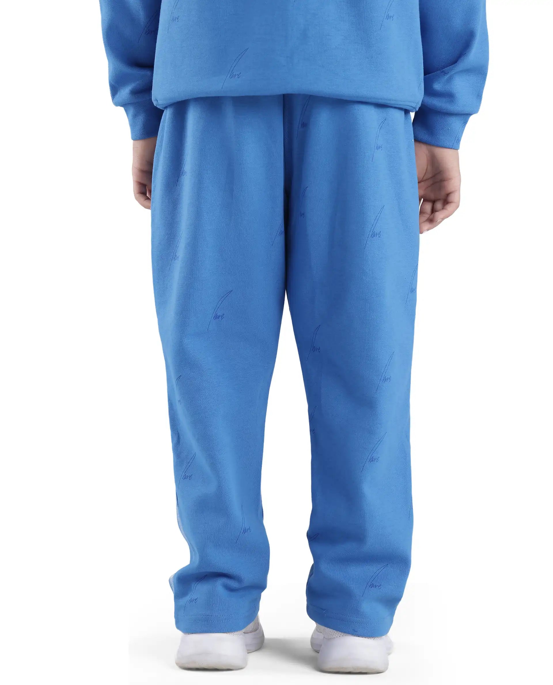 Rare Ones Kids Jeck Blue Cotton Poly Jelly Print Trackpant