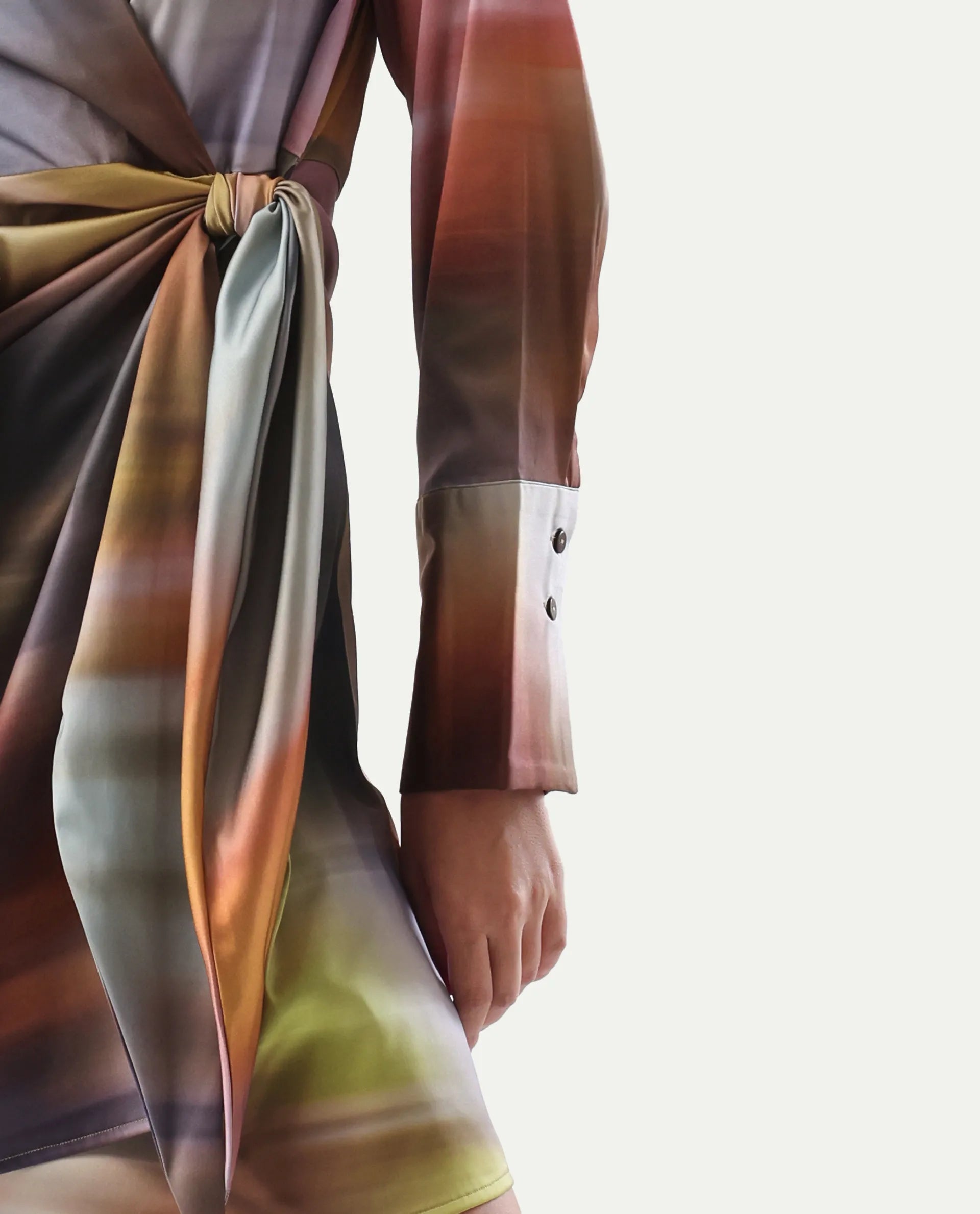 Rareism Women's Jengo Multi Polyester Johnny Collar Straight Fit Dress