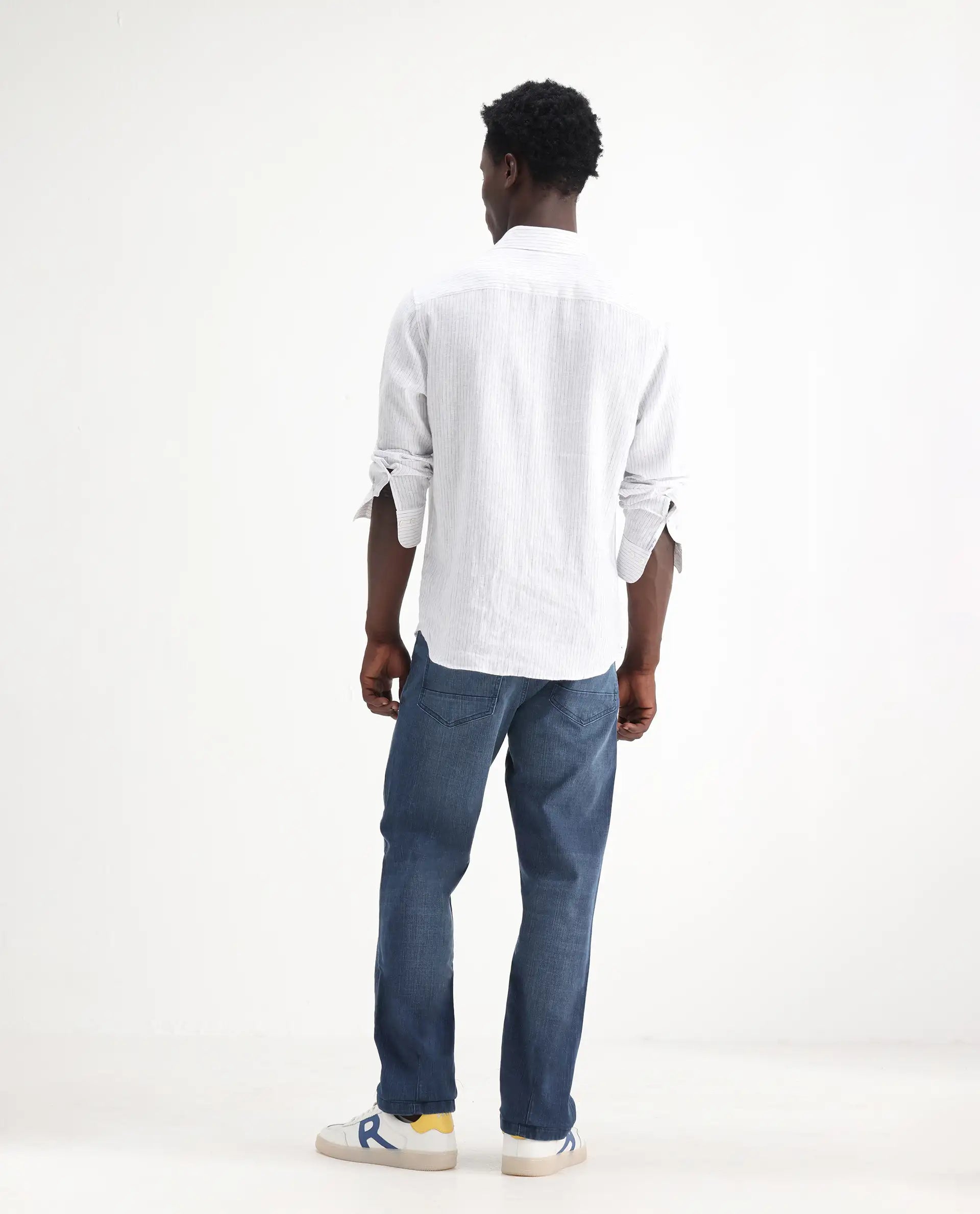 Rare Rabbit Men's Jett Light Blue Cotton Blend Plain Morris Regular Fit Jeans