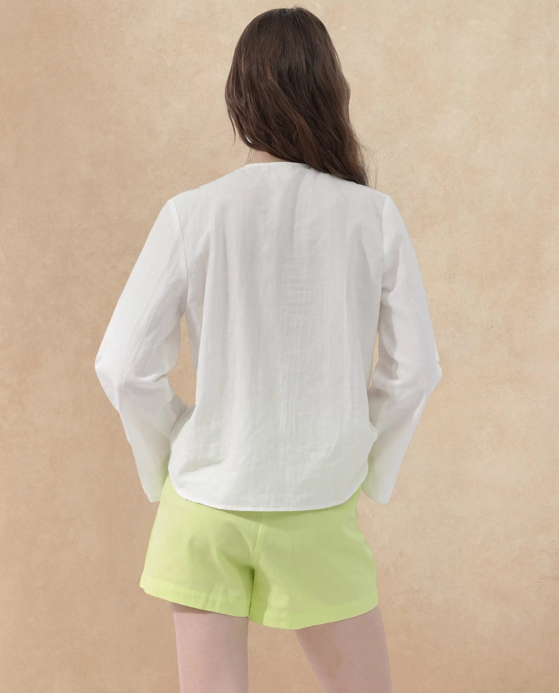 Rareism Women's Karine Flouroscent Green Cotton Plain Mini Regular Fit Skirt