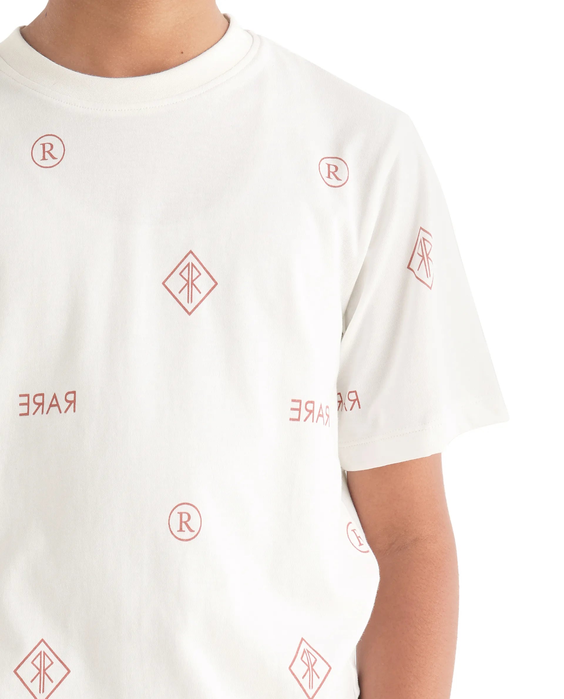 Rare Ones Kids Joon Off White Cotton All Over Print Pull On Closure Regular Fit T-Shirt