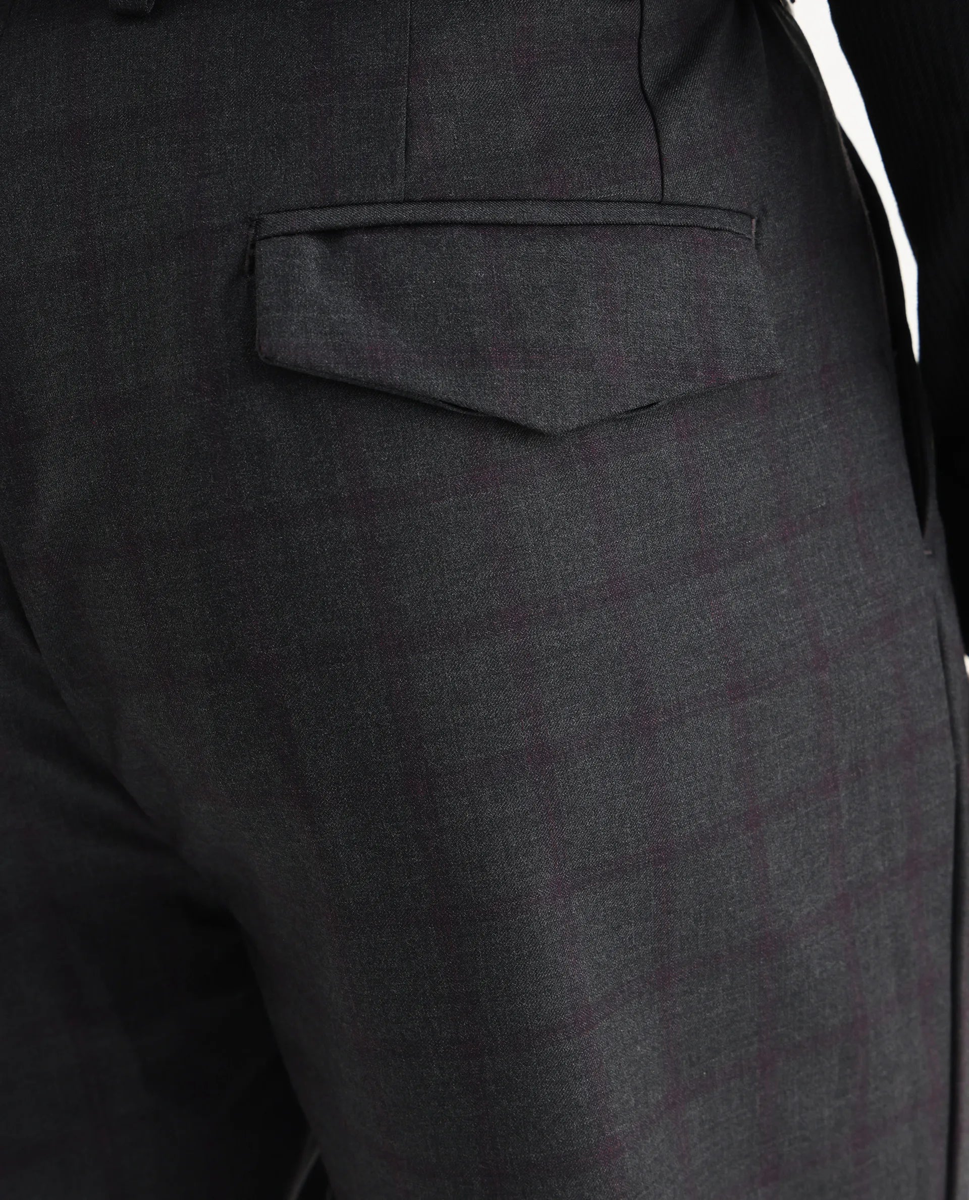 Rare Rabbit Men's Jorin Dark Grey Cotton Plain Relaxed Fit Trouser