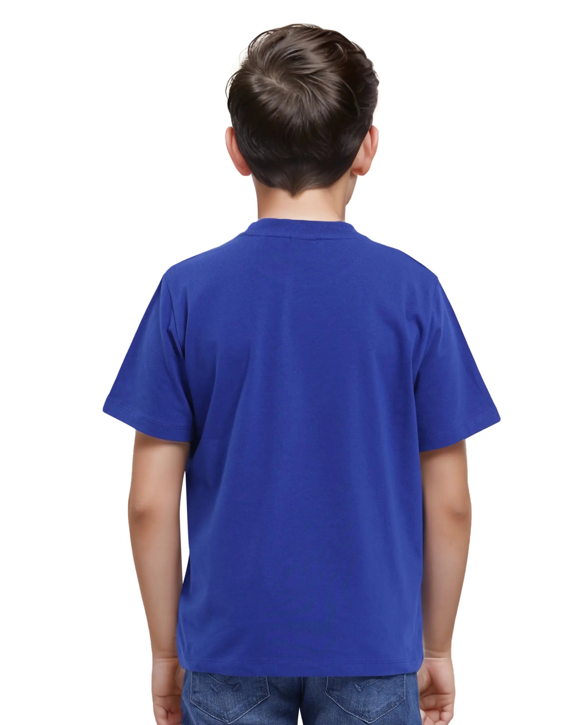 Rare Ones Kids Jos Blue Cotton Short Sleeve Regular Fit HD Placement Print T-Shirt