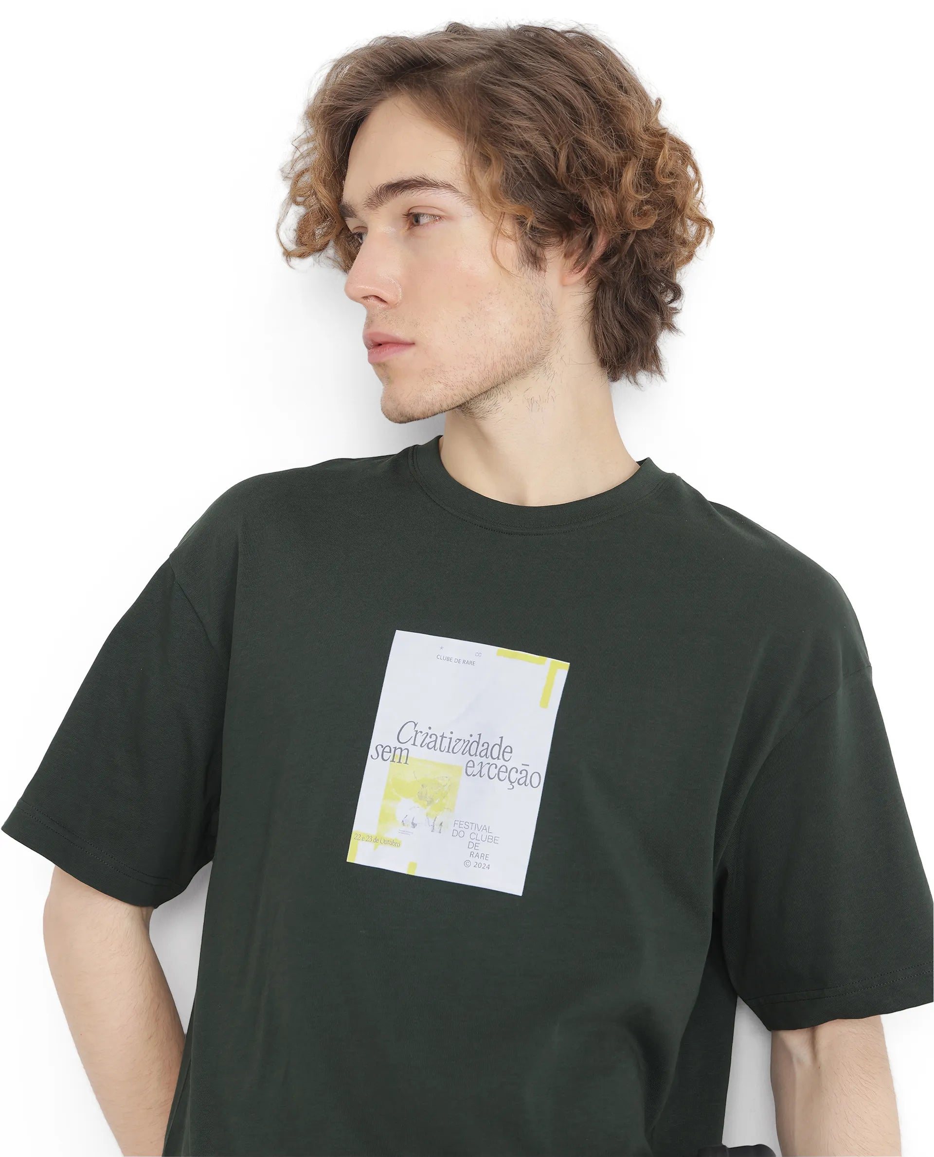 Rare Rabbit Men Justin Dark Olive Cotton Fabric Short Sleeve Crew Neck Graphic Print T-Shirt