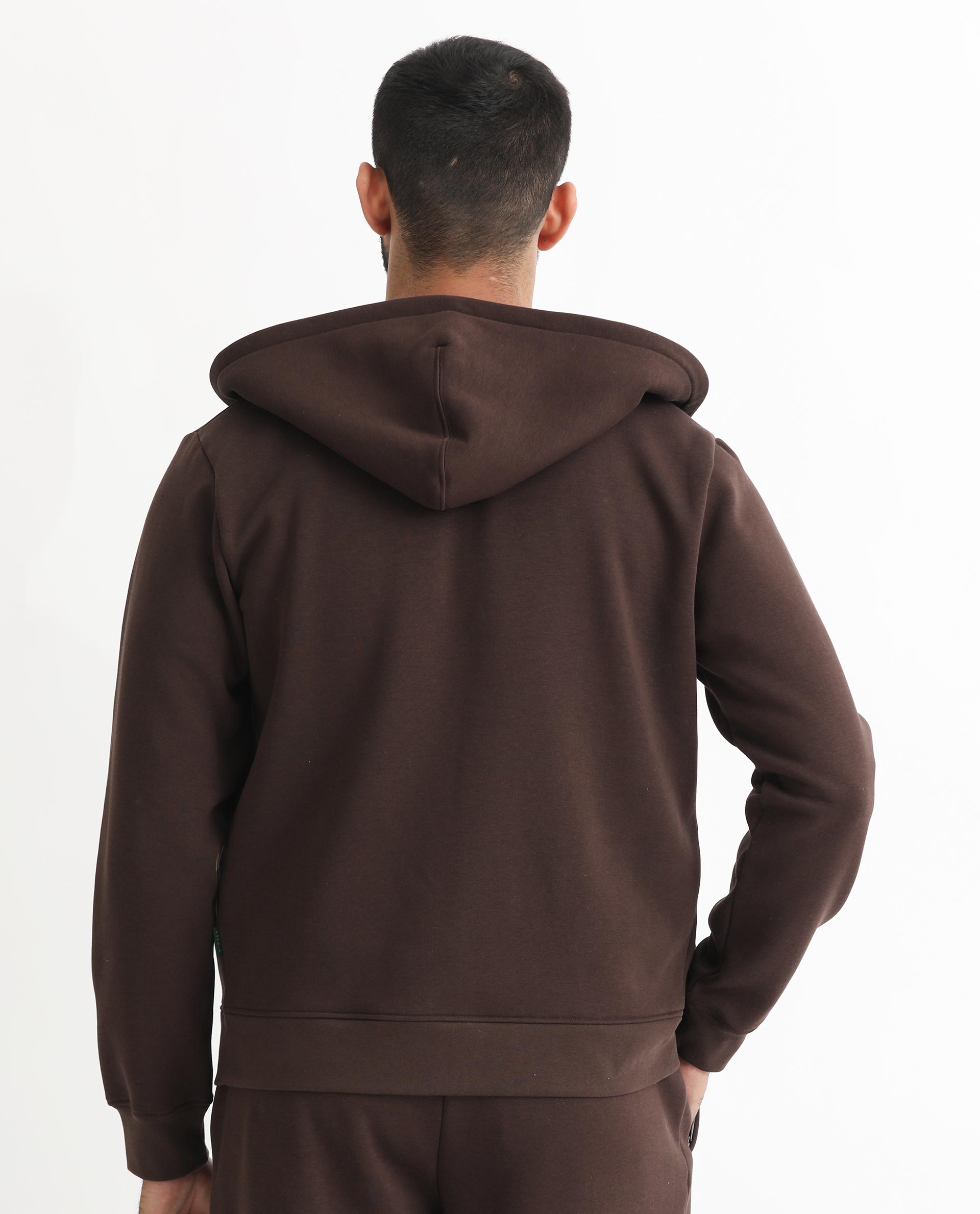 Rare Rabbit Men's Kaden Maroon Cotton Polyester Fabric Full Sleeves Placement Foil Print Hooded Sweatshirt