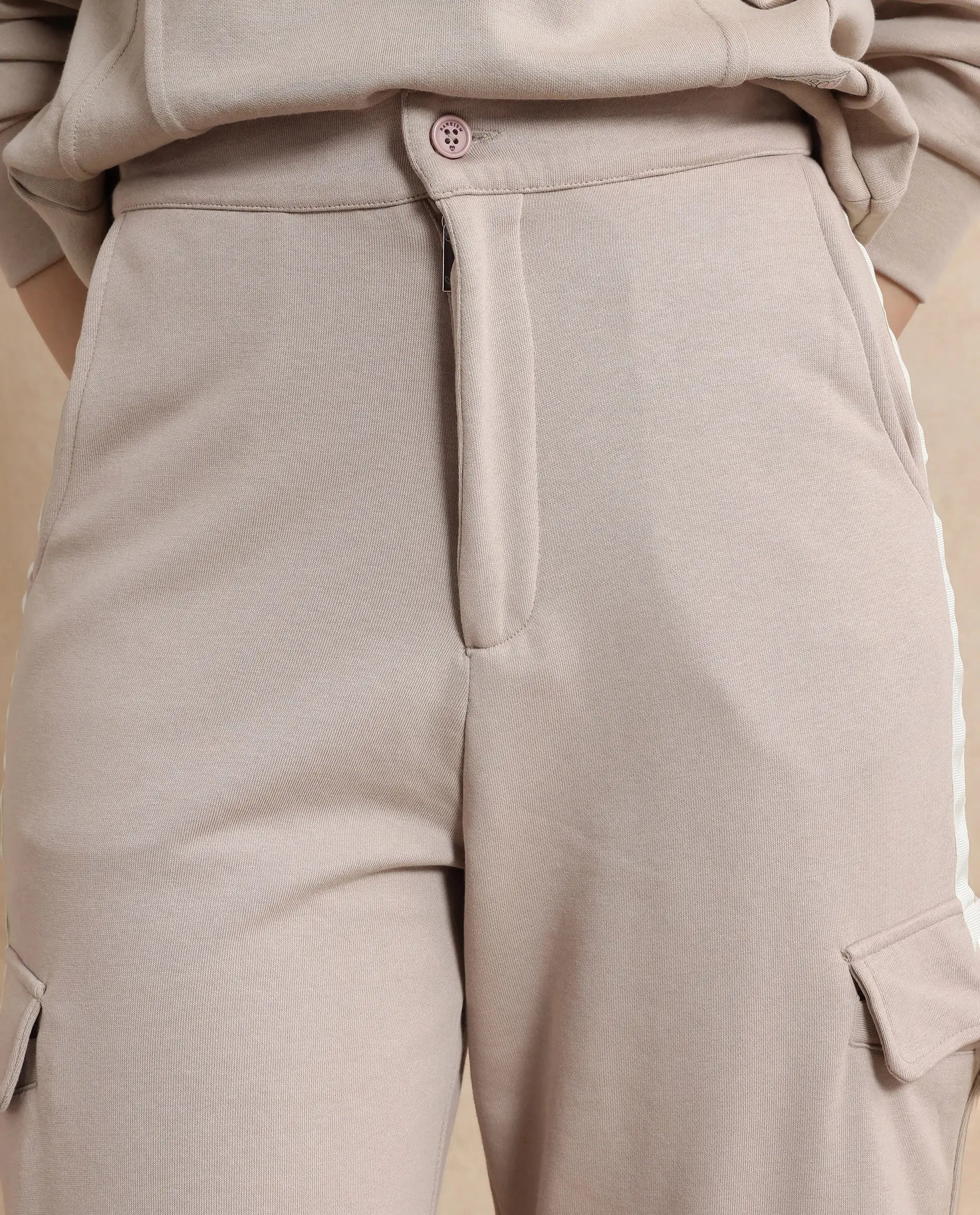 Rareism Women Kar Beige Plain Track Pant