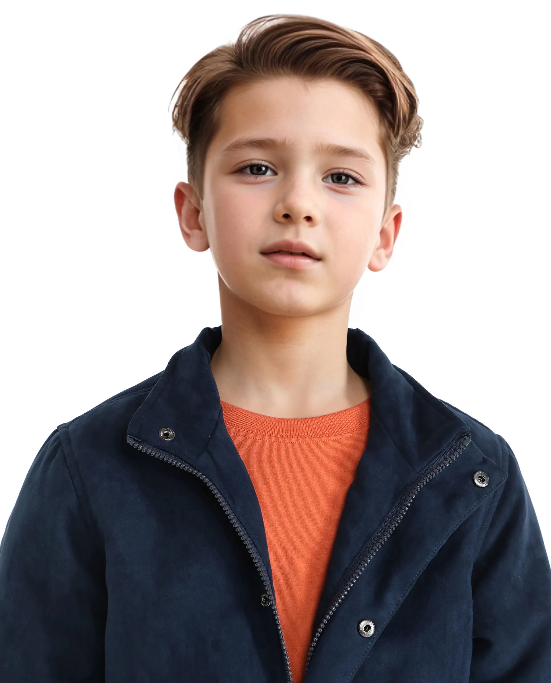 Rare Ones Kids Katpil Dark Blue Polyester Full Sleeve Solid Jacket