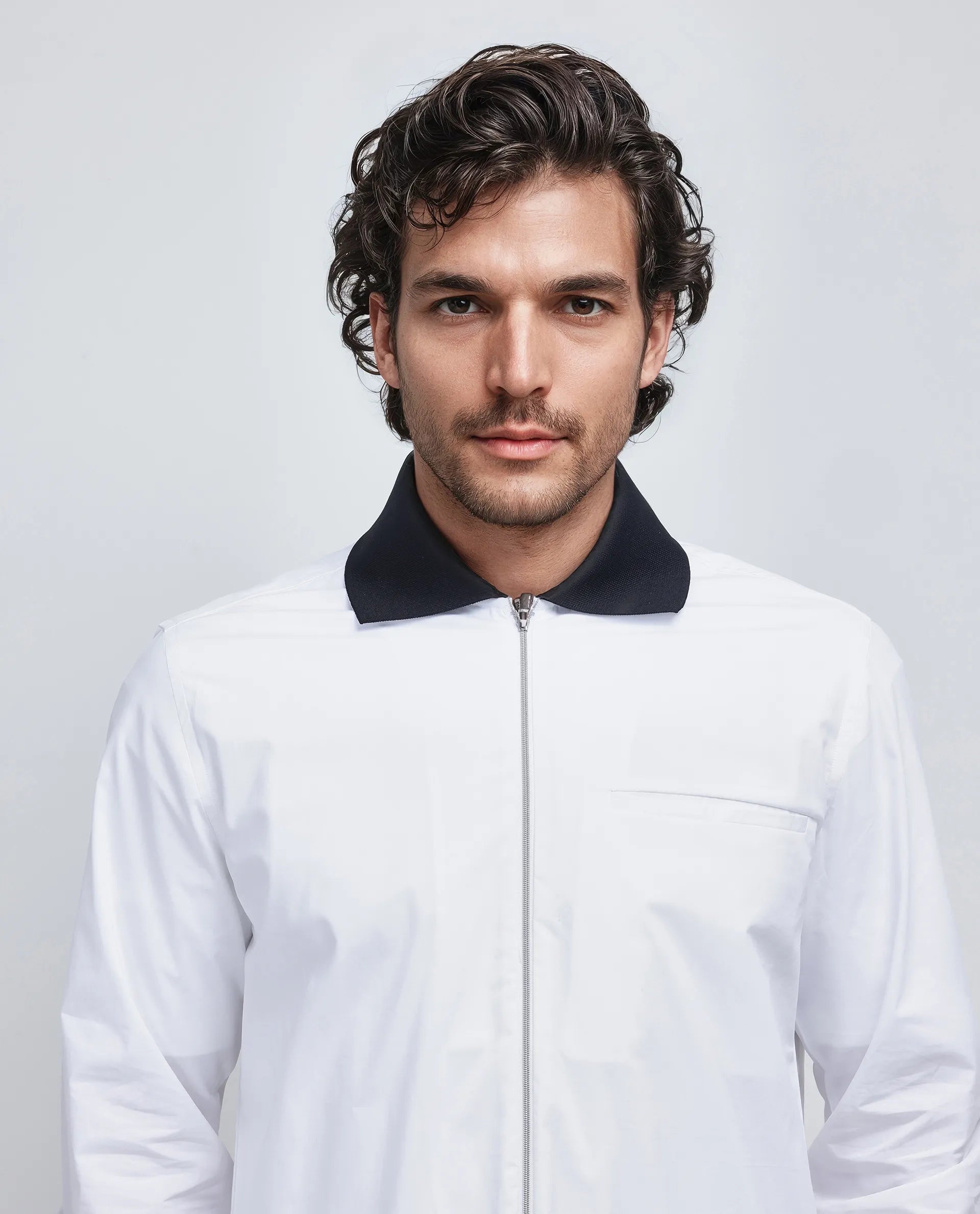 Rare Rabbit Men's Kax White Cotton Fabric Full Sleeve Collared Neck Button Closure Relaxed Fit Plain Shirt