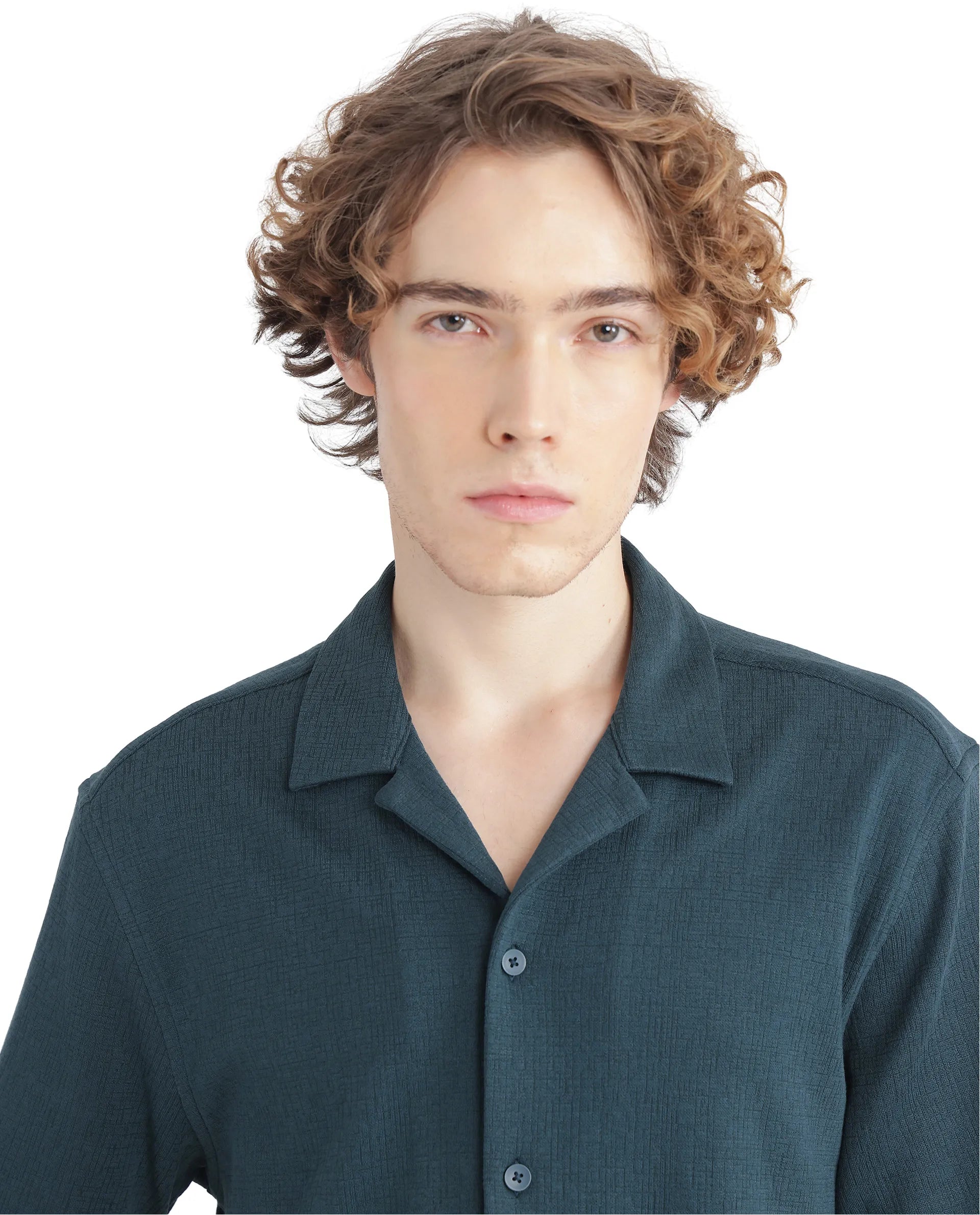 Rare Rabbit Men Kelos-Ss Dark Green Short Sleeve Collared Neck Plain Shirt