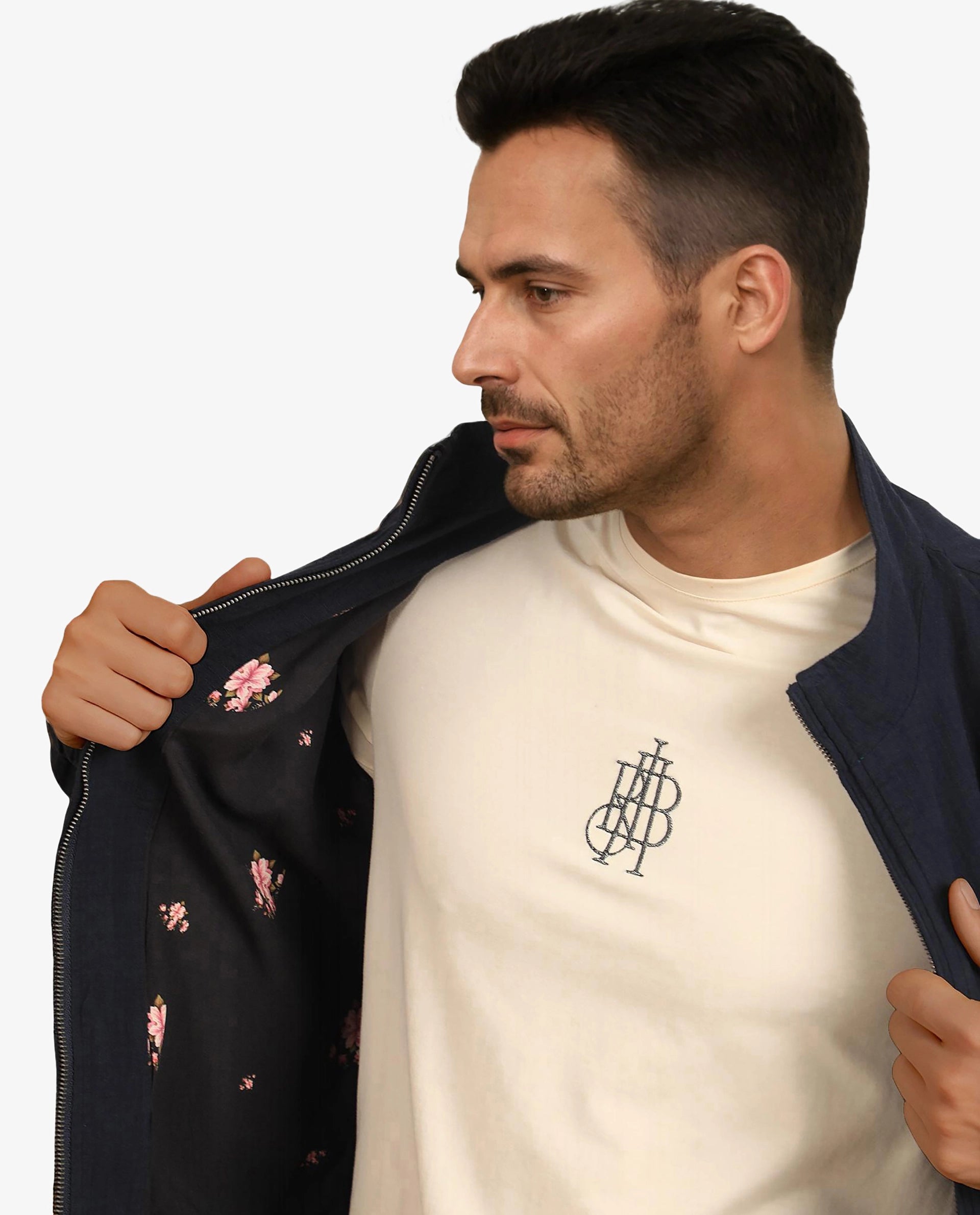 Rare Rabbit Men's Kenny Navy Plain Seersucker Smart Jacket