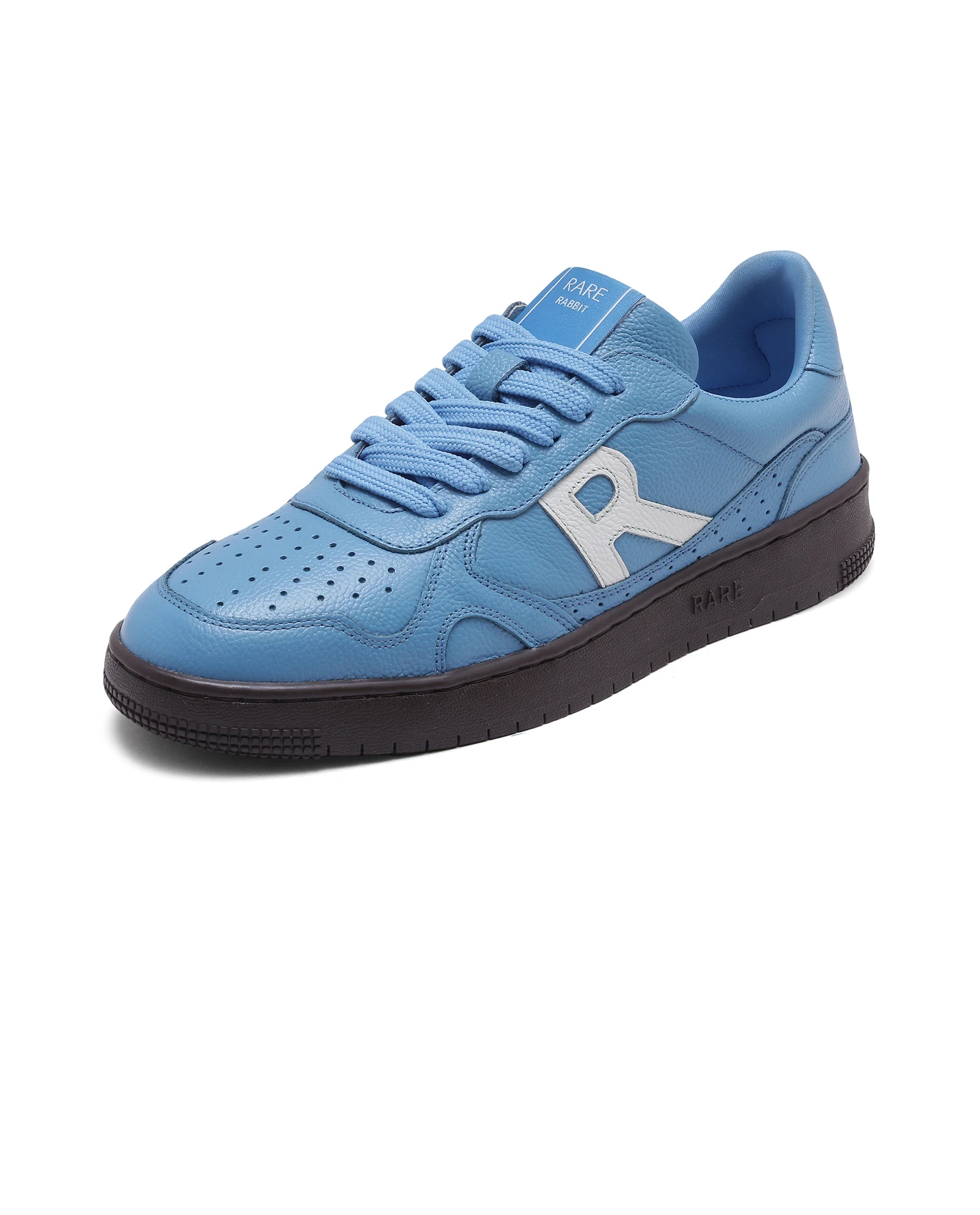 Rare Rabbit Men's Kepler Blue Genuine Leather Low-top Lace-up Sneaker Shoes