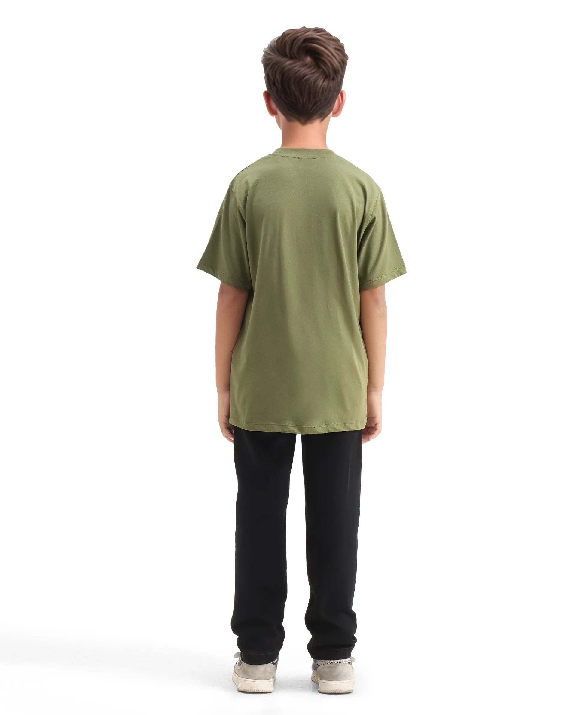 Rare Ones Kids Kino Black Cotton Poly Solid Slim Fit Denim Pant