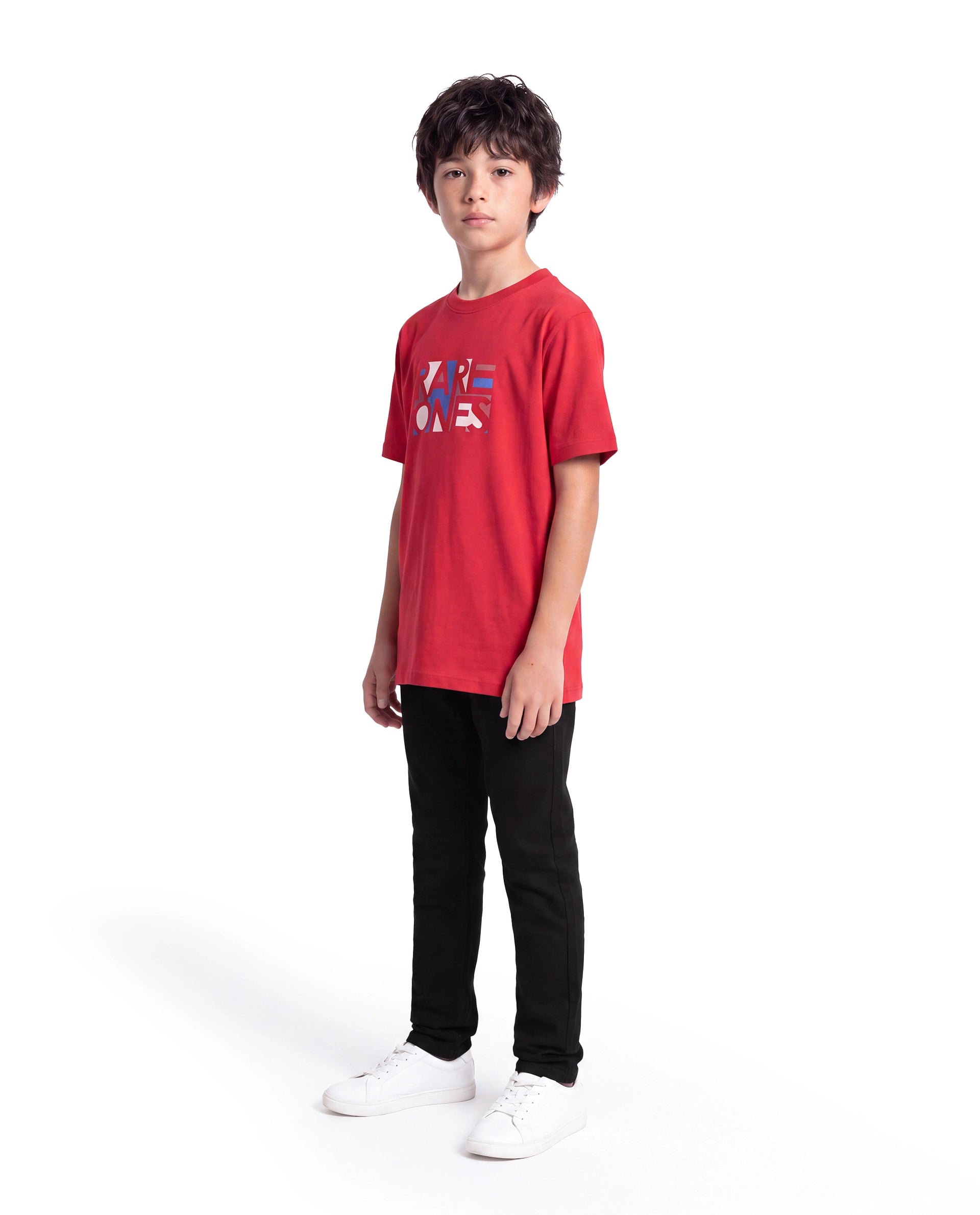 Rare Ones Kids Kino-K-26 Black Cotton Blend Fabric Button And Zip Closure Slim Fit Plain Jeans