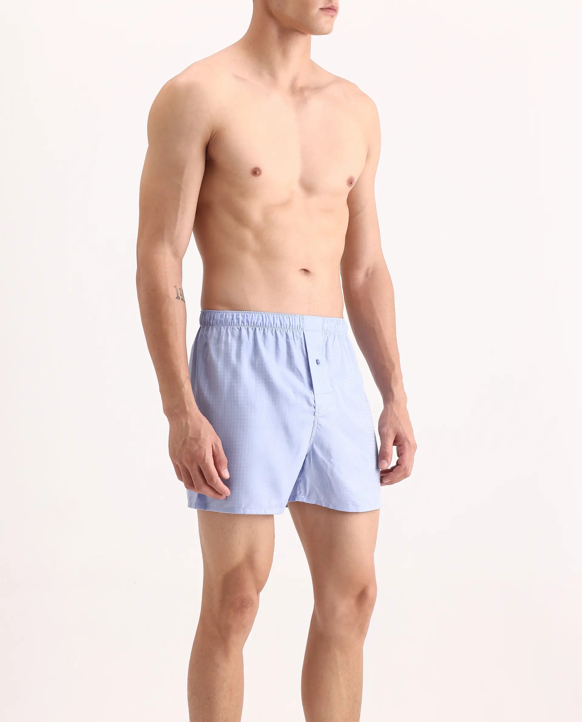 Rare Rabbit Men's Kiva Light Blue Lyocell Regular Fit Checks Boxer