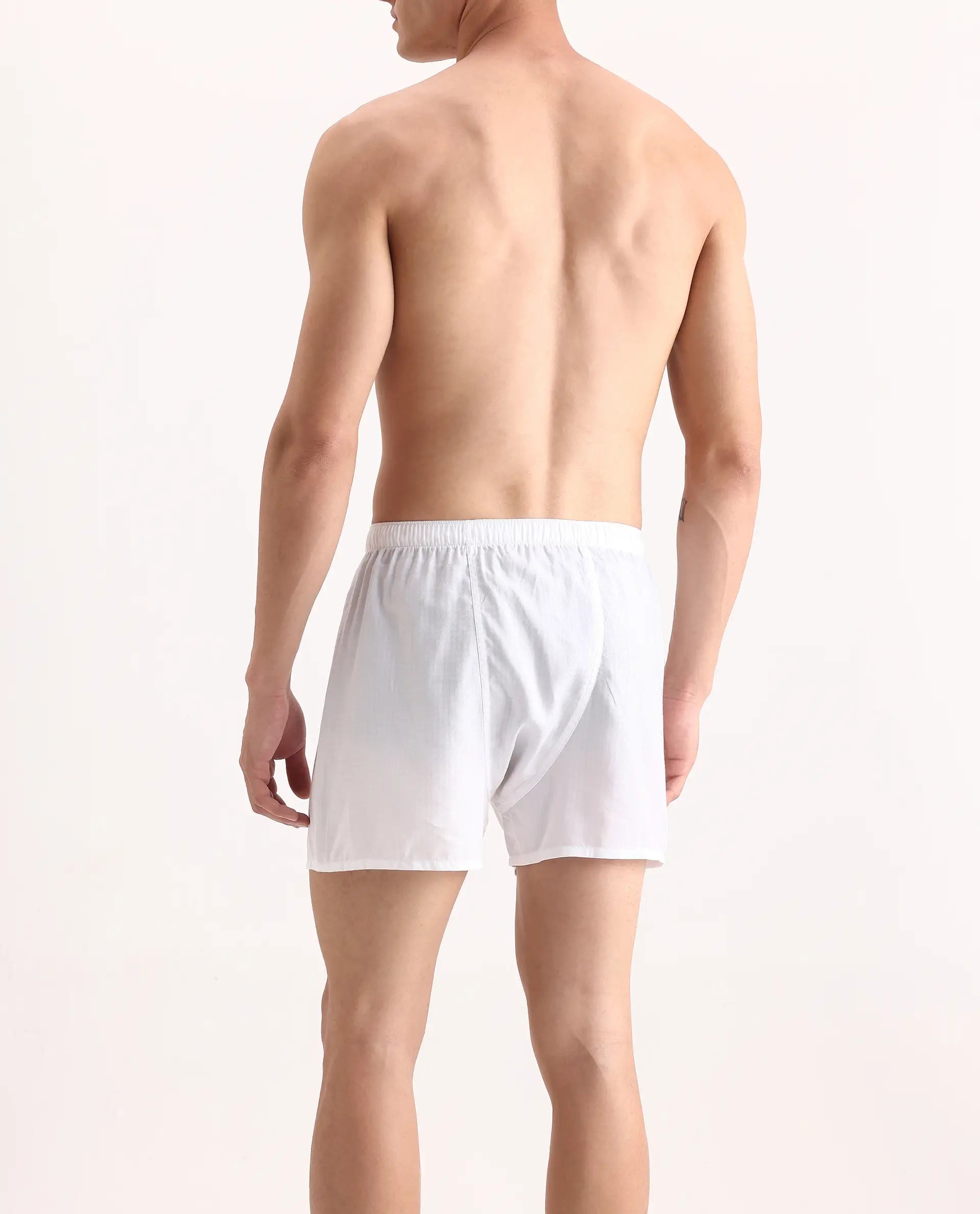 Rare Rabbit Men's Kiva White Lyocell Regular Fit Checks Boxer