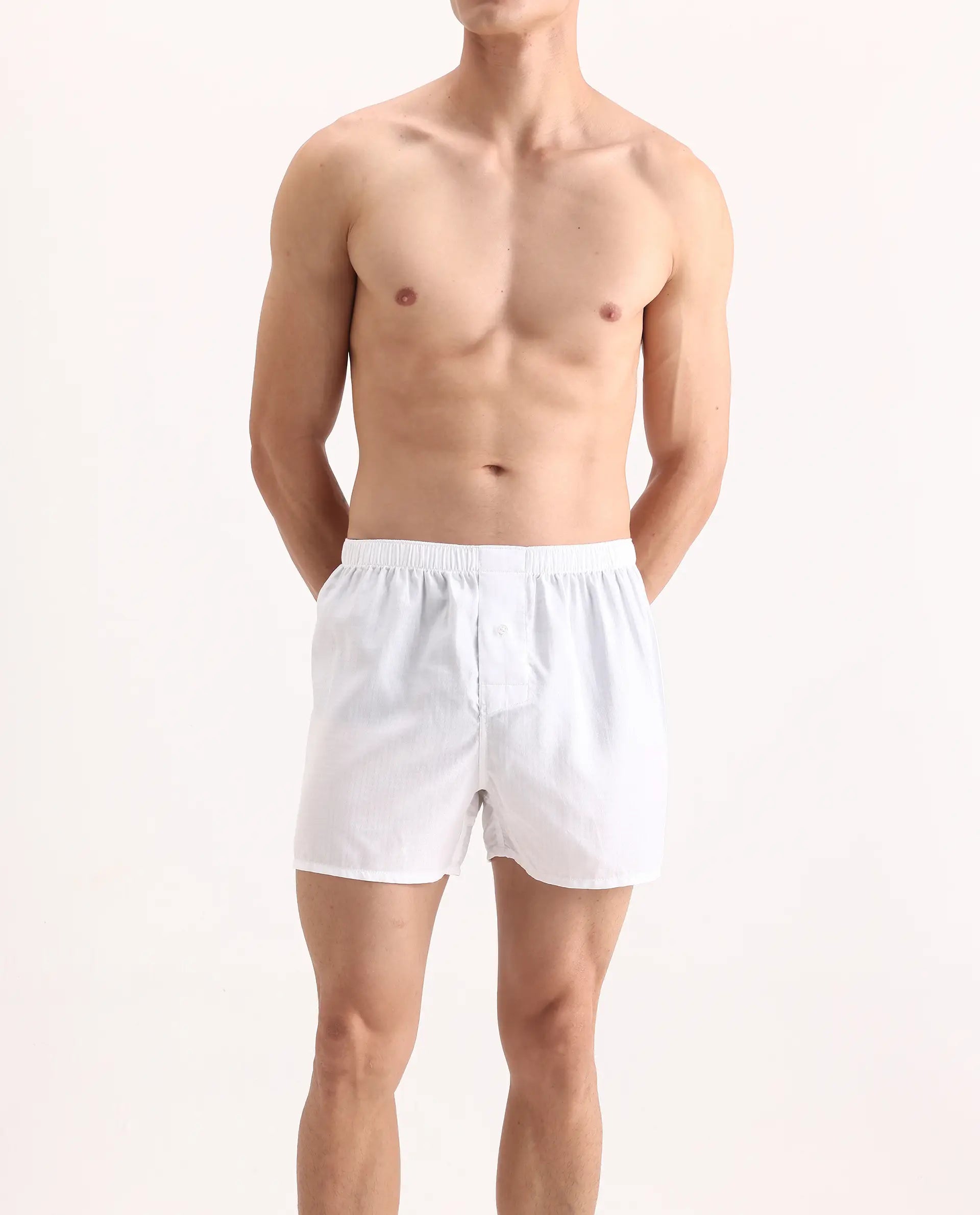Rare Rabbit Men's Kiva White Lyocell Regular Fit Checks Boxer