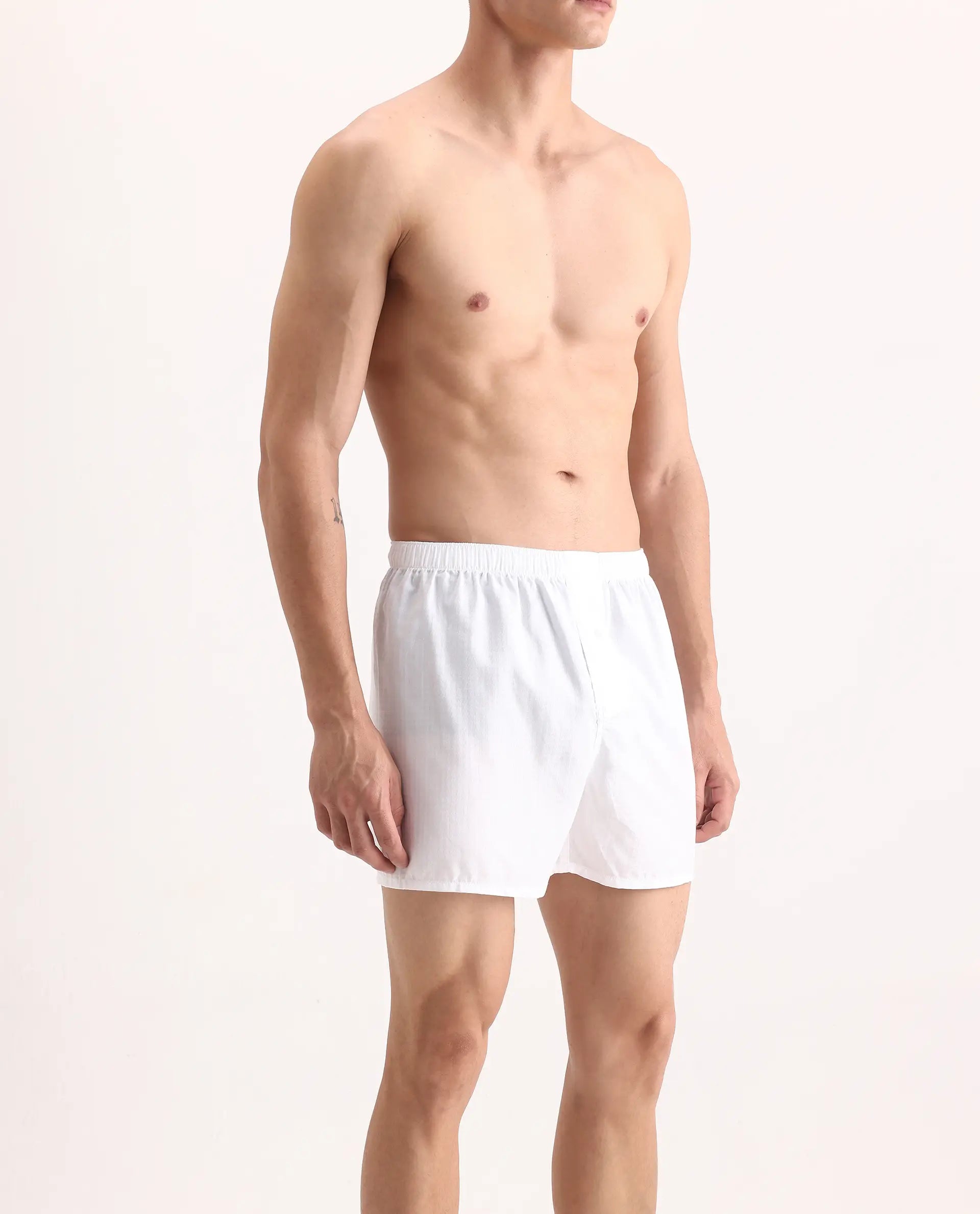 Rare Rabbit Men's Kiva White Lyocell Regular Fit Checks Boxer