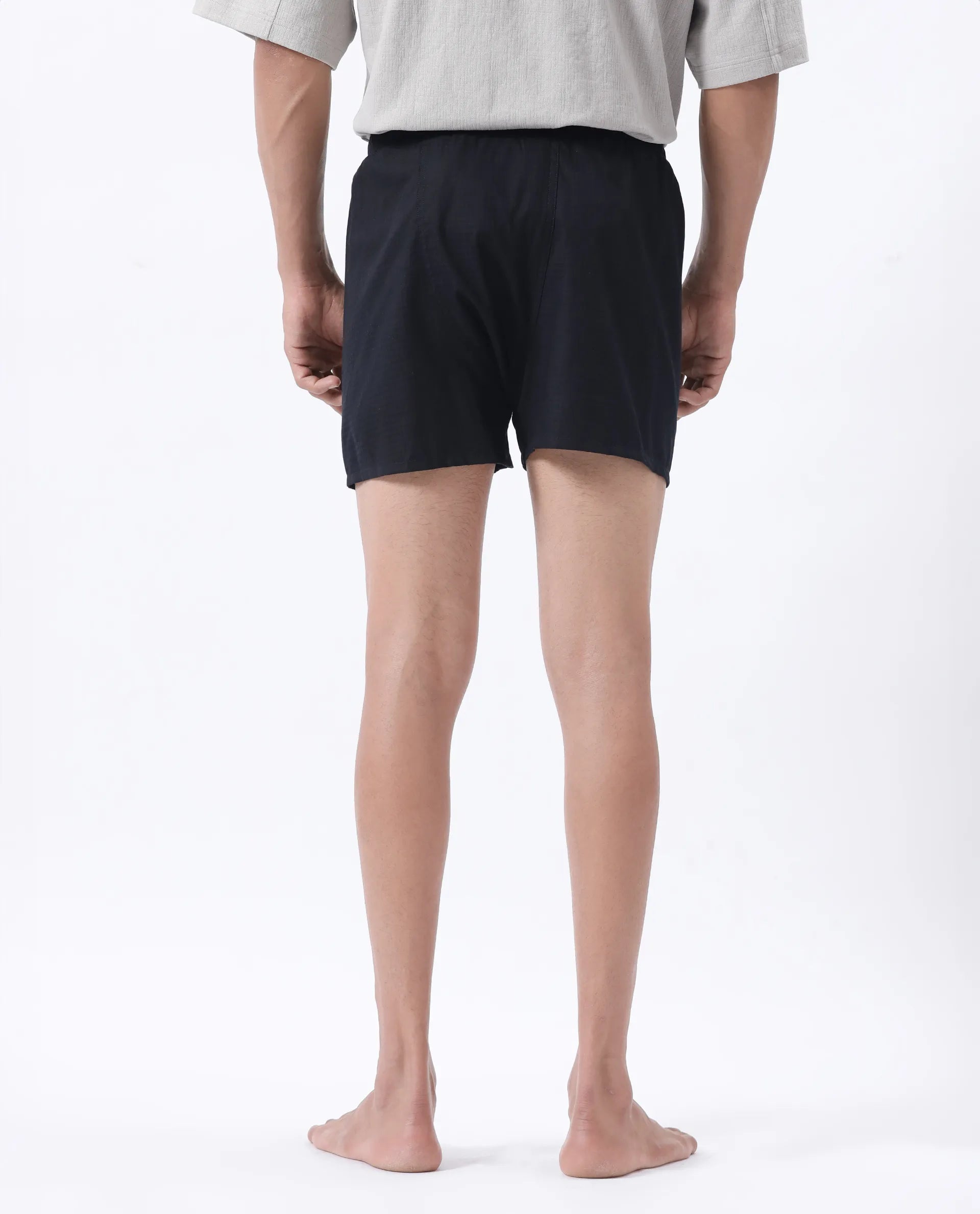 Rare Rabbit Men's Kiva Black Lyocell Regular Fit Checks Boxer