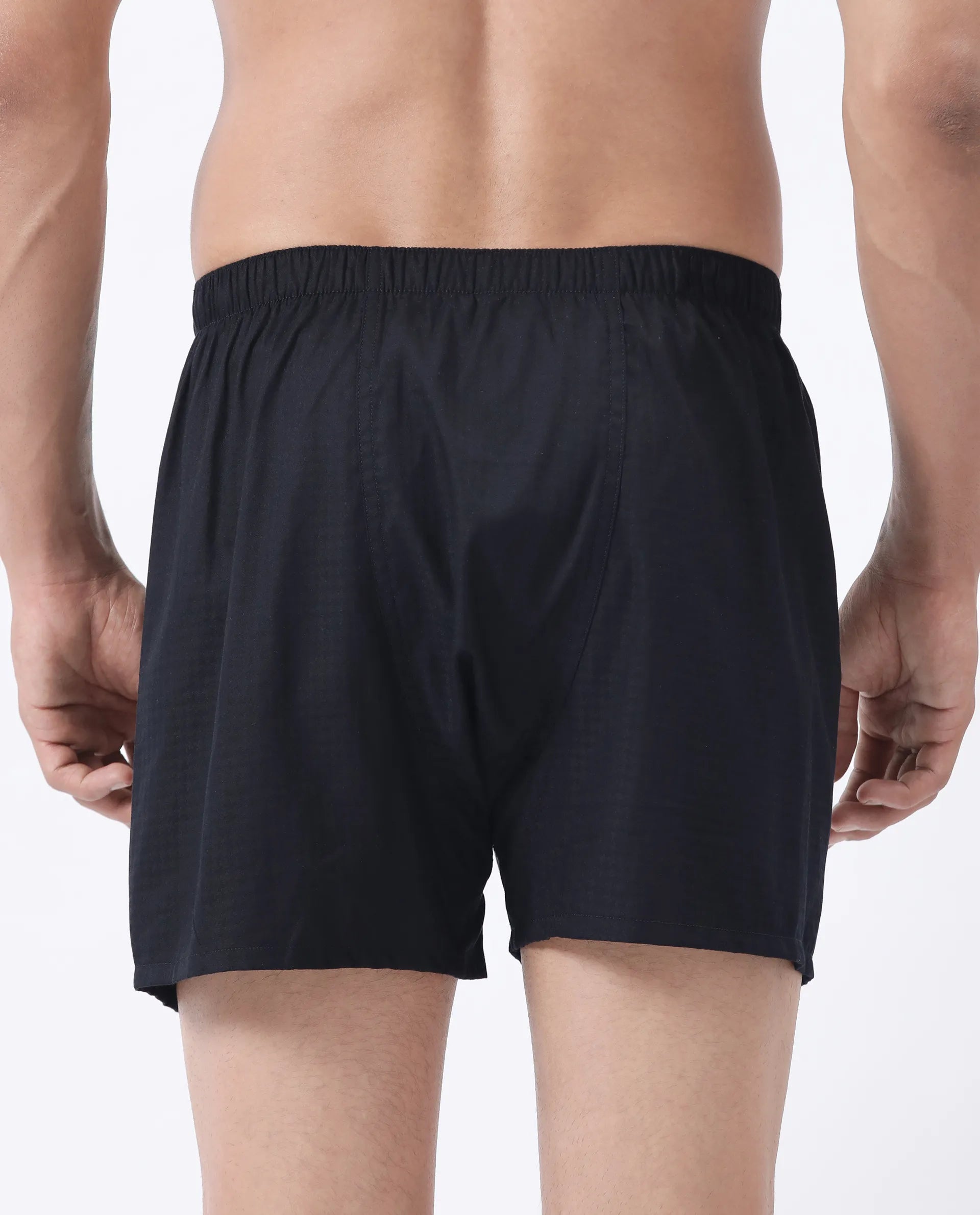 Rare Rabbit Men's Kiva Black Lyocell Regular Fit Checks Boxer