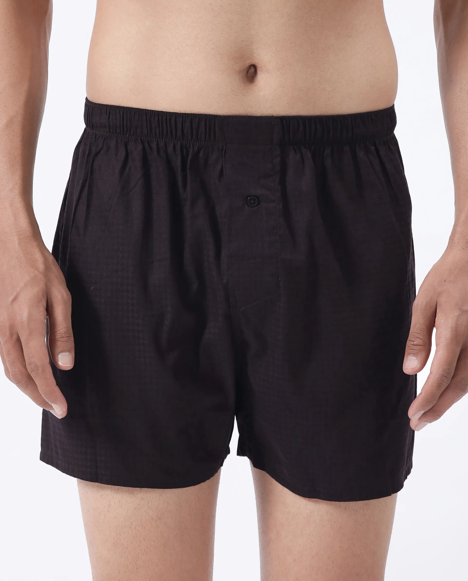 Rare Rabbit Men's Kiva Dark Maroon Lyocell Regular Fit Checks Boxer