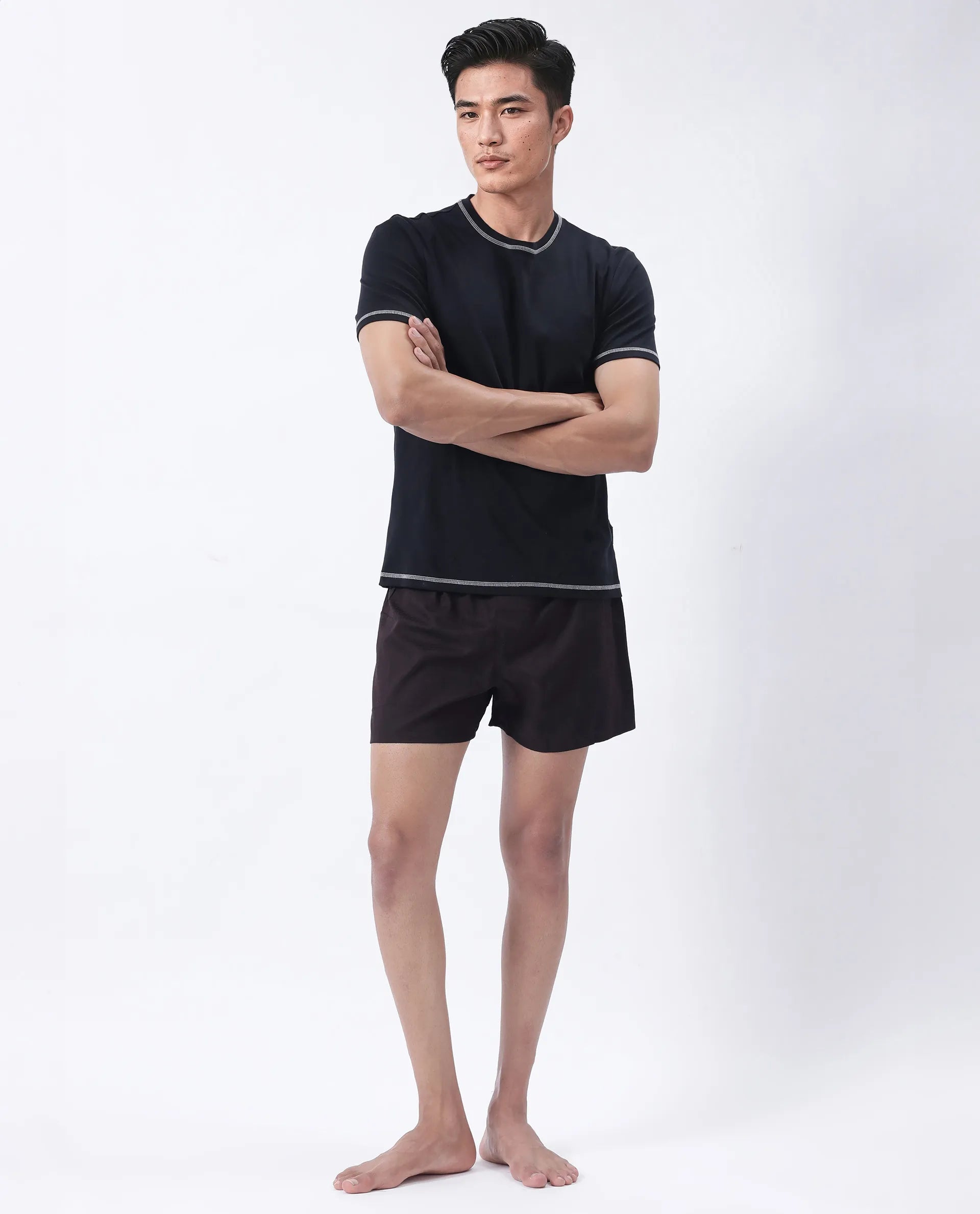 Rare Rabbit Men's Kiva Dark Maroon Lyocell Regular Fit Checks Boxer