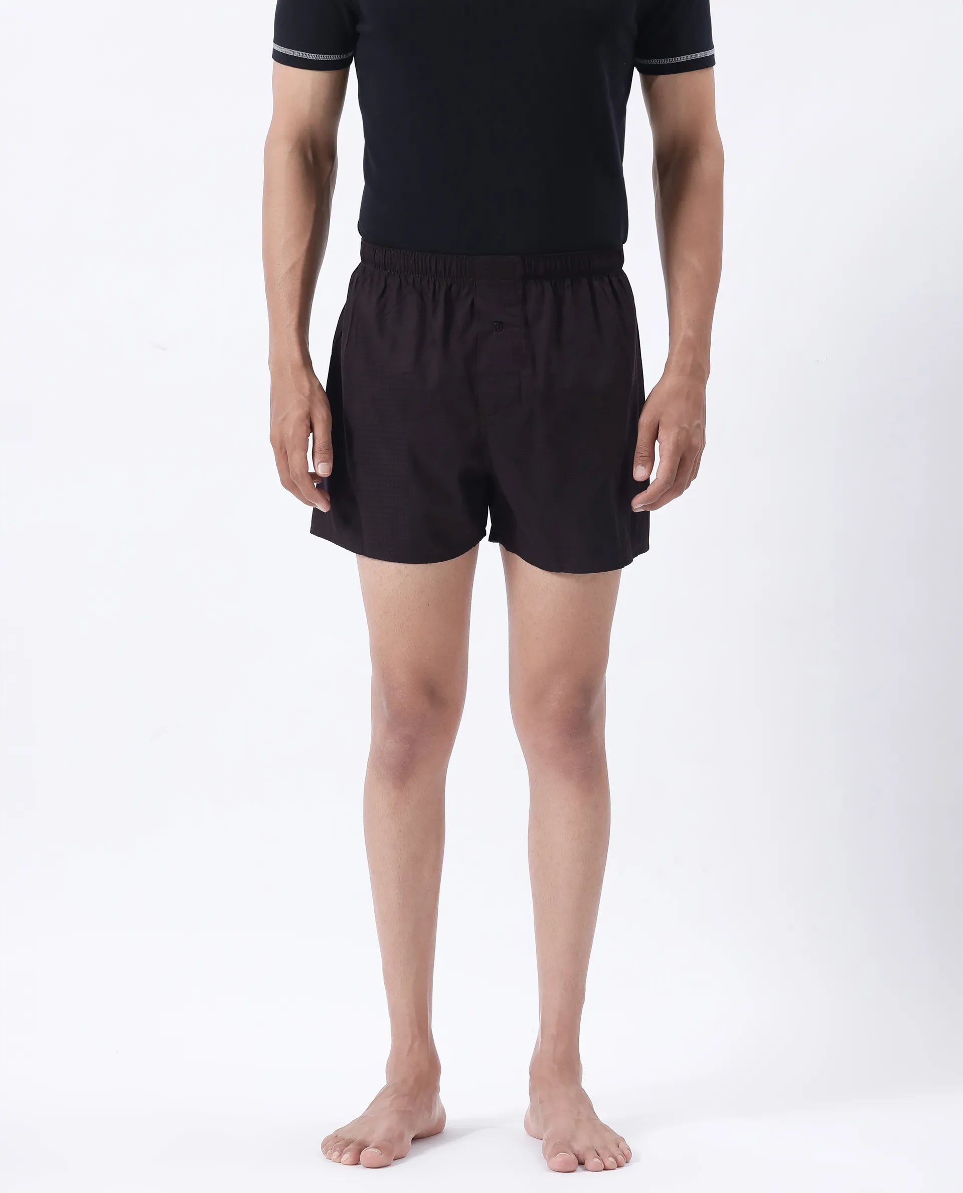 Rare Rabbit Men's Kiva Dark Maroon Lyocell Regular Fit Checks Boxer