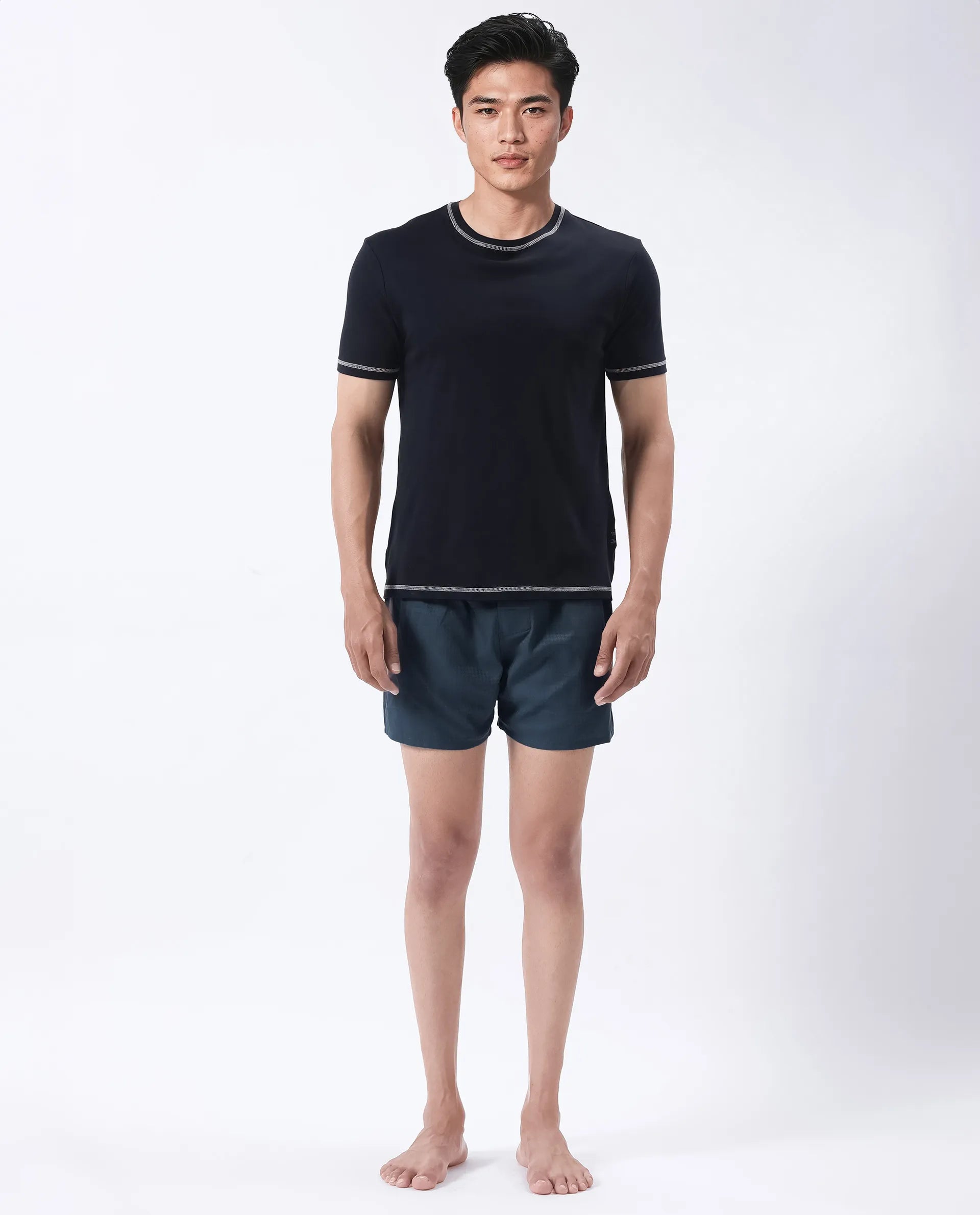 Rare Rabbit Men's Kiva Dark Teal Lyocell Regular Fit Checks Boxer