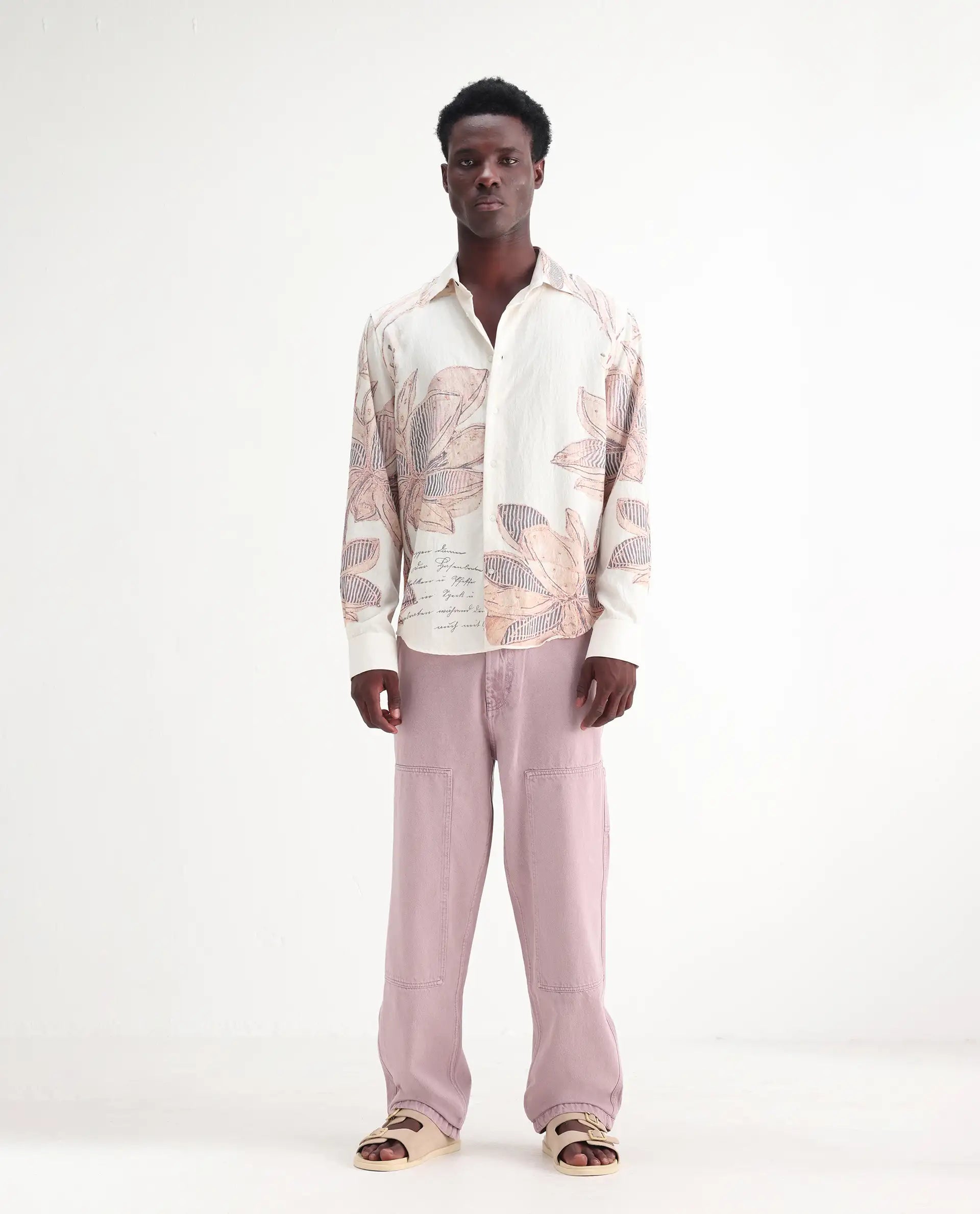 Rare Rabbit Men's Klop Dusky Purple Cotton Plain Carpenter Fit Jeans