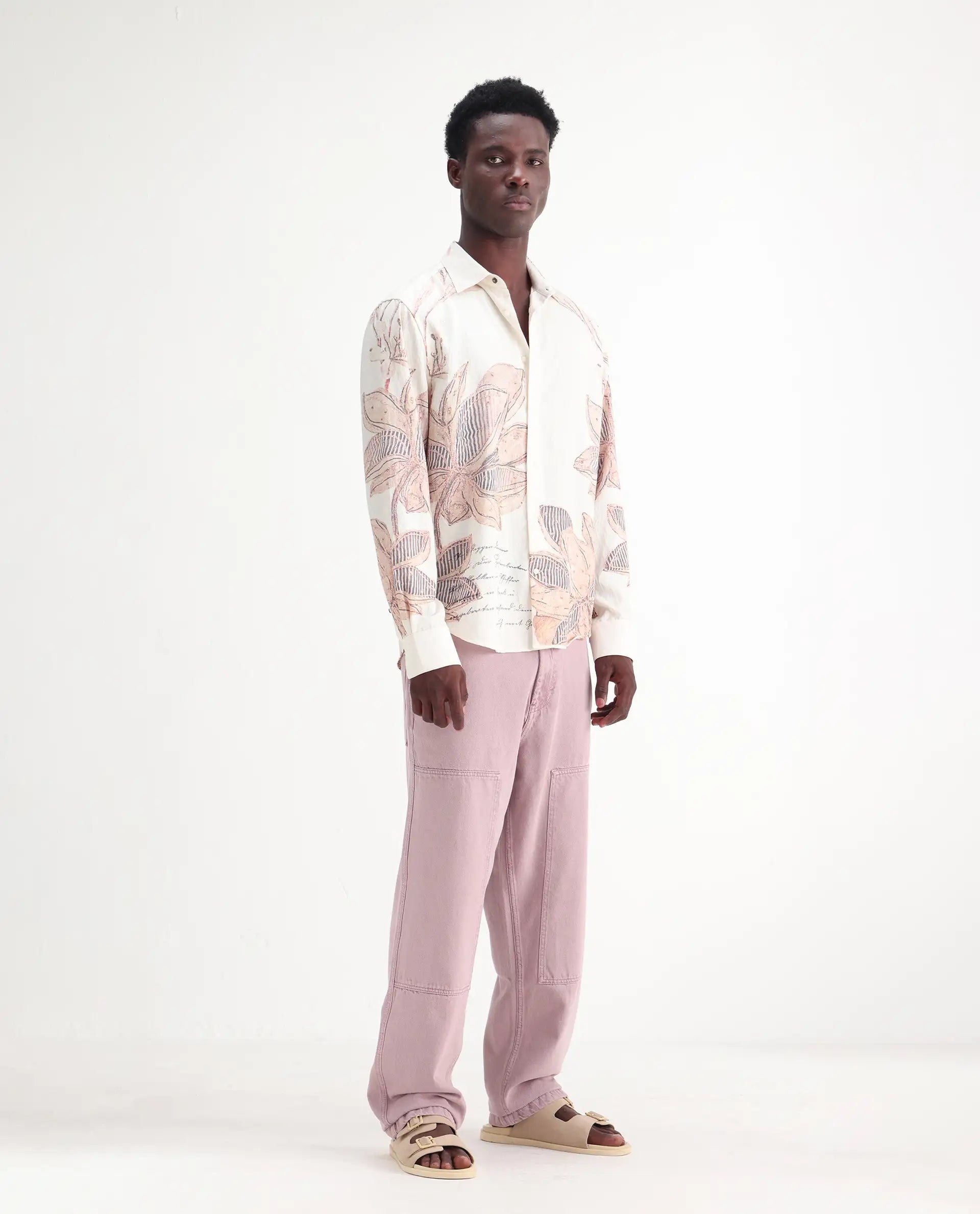 Rare Rabbit Men's Klop Dusky Purple Cotton Plain Carpenter Fit Jeans