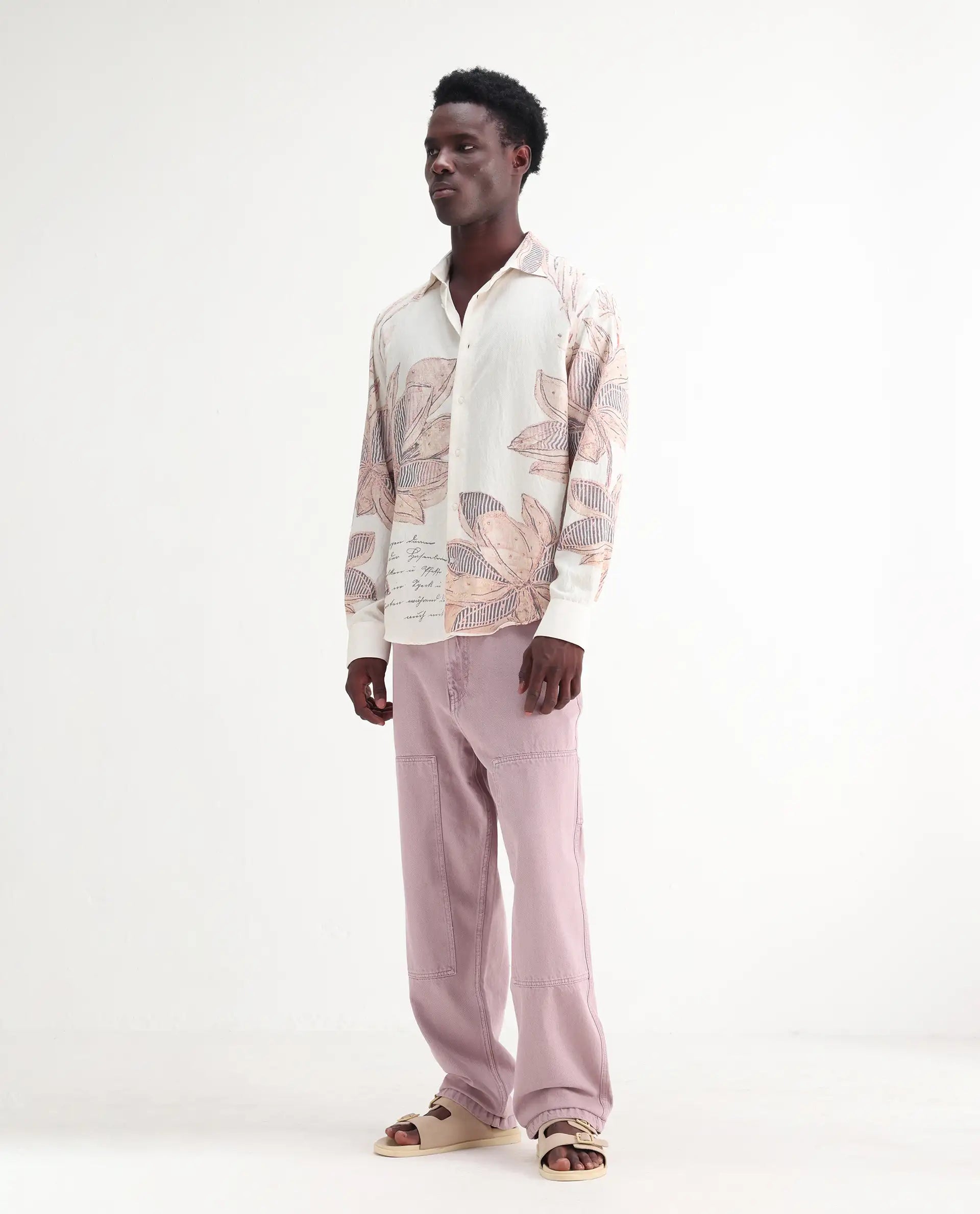 Rare Rabbit Men's Klop Dusky Purple Cotton Plain Carpenter Fit Jeans