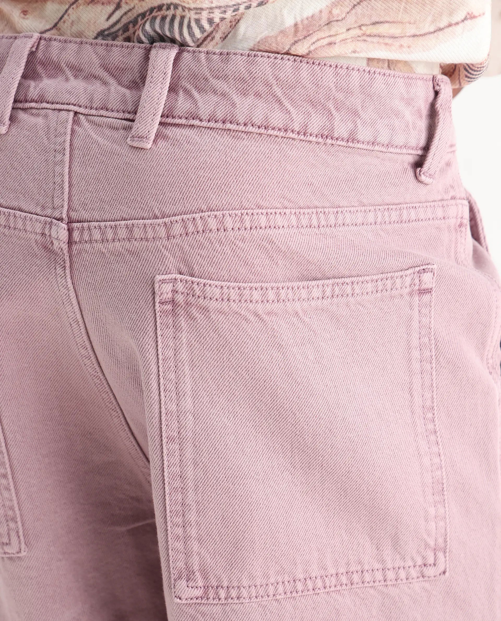 Rare Rabbit Men's Klop Dusky Purple Cotton Plain Carpenter Fit Jeans