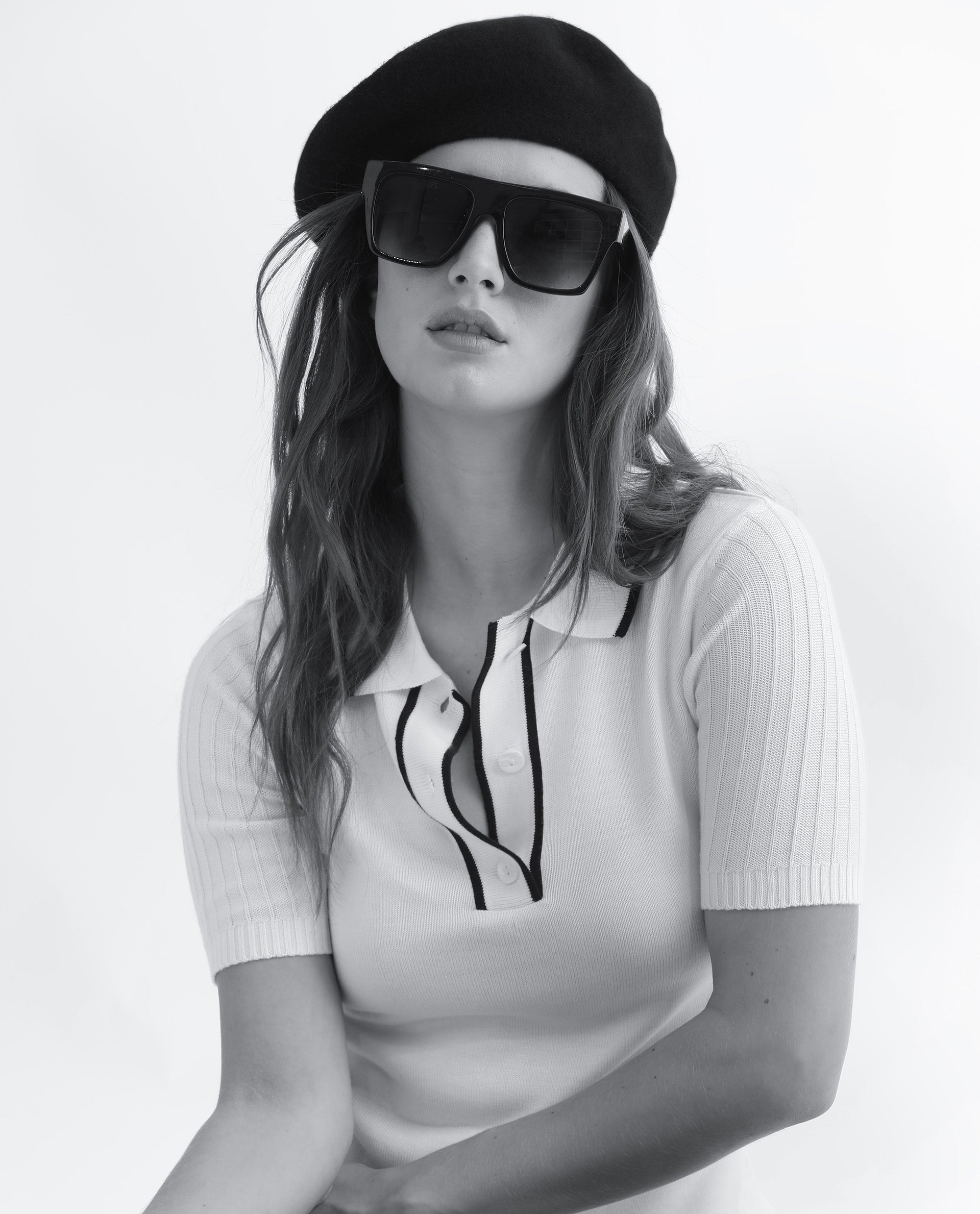 Rareism Women Knitup Off White Half Sleeves Regular Fit Solid Shirt Collar Sweater