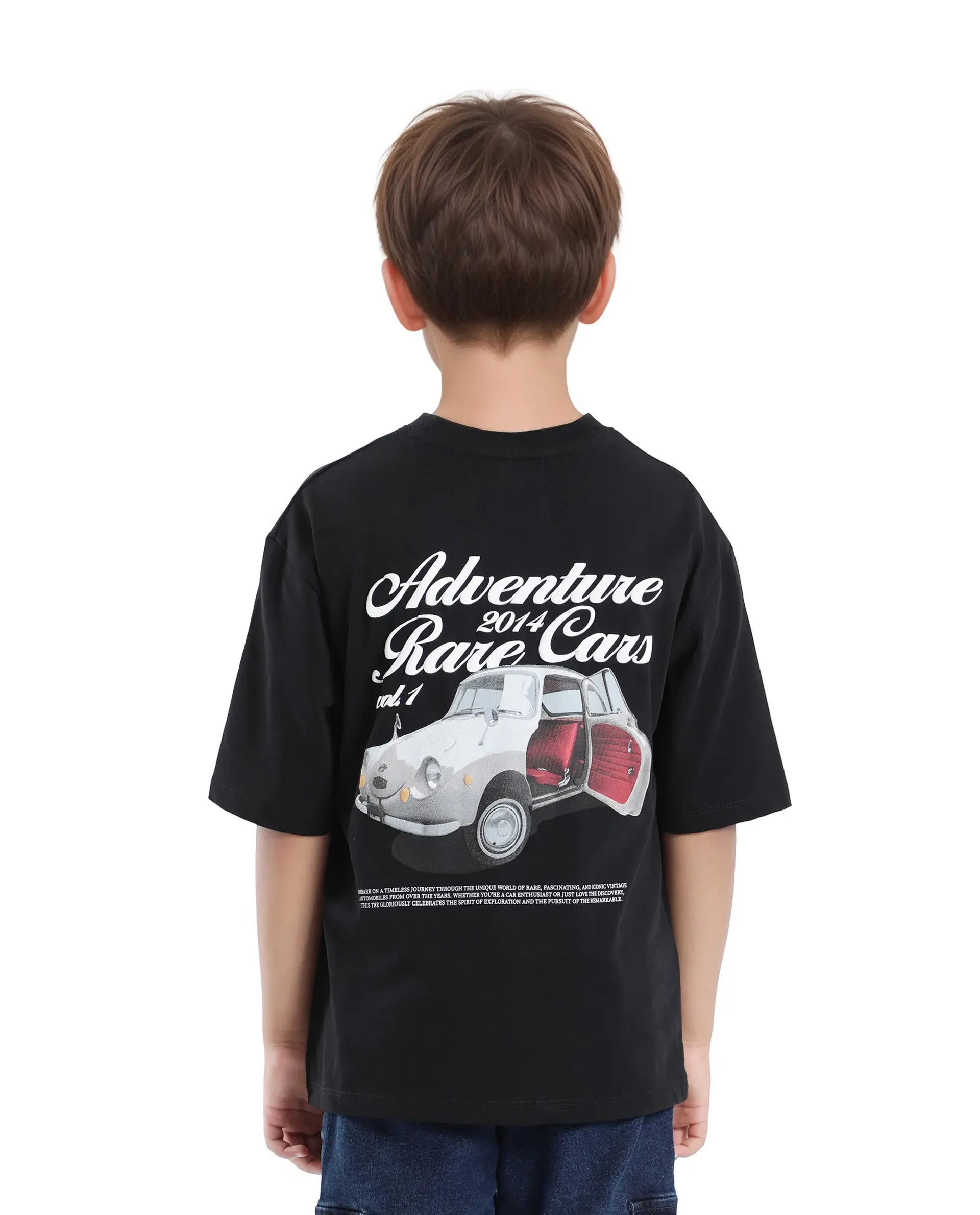 Rare Ones Kids Knox Black Cotton Short Sleeve Crew Neck Graphic Printed T-Shirt